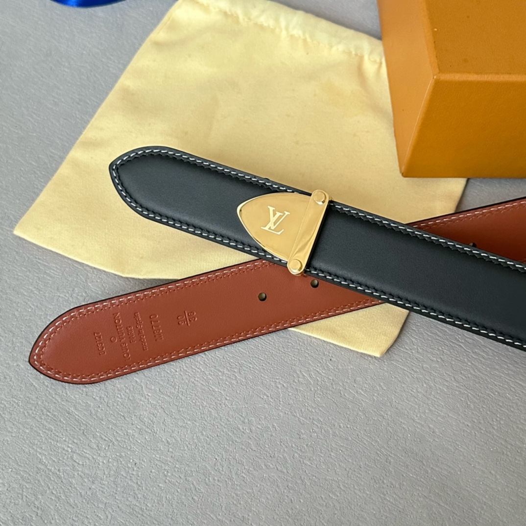 Louis Vuitton Male Basic Belt Cow Leather 35mm