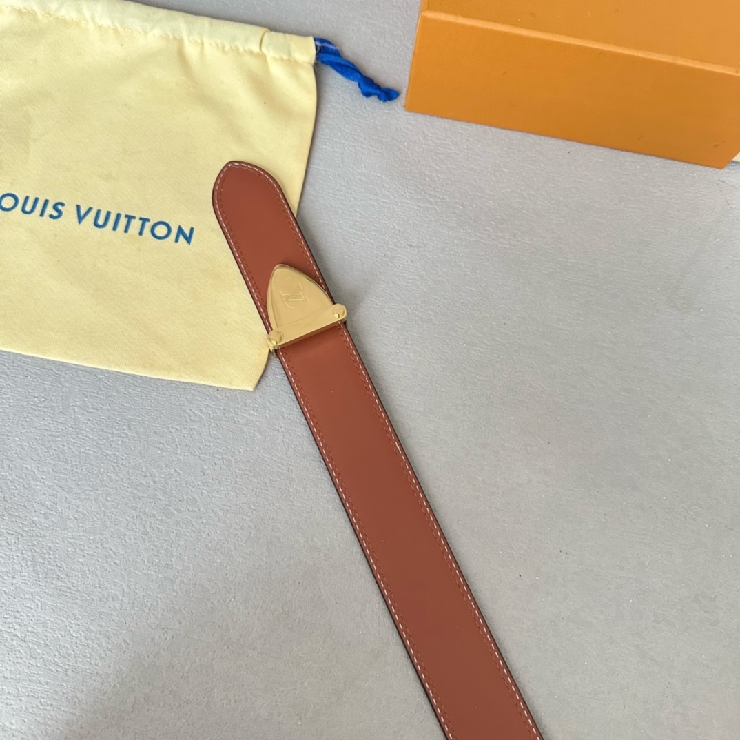 Louis Vuitton Male Basic Belt Cow Leather 35mm