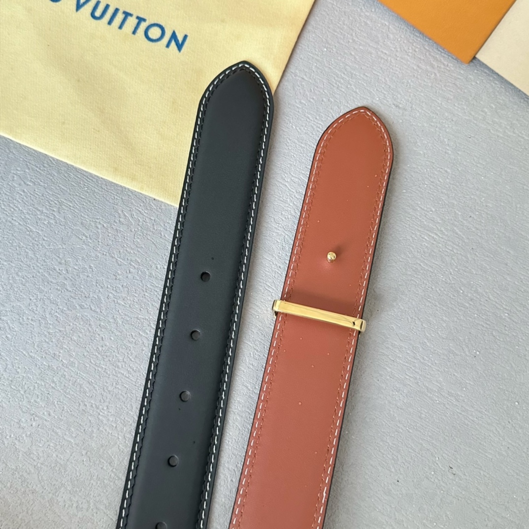 Louis Vuitton Male Basic Belt Cow Leather 35mm