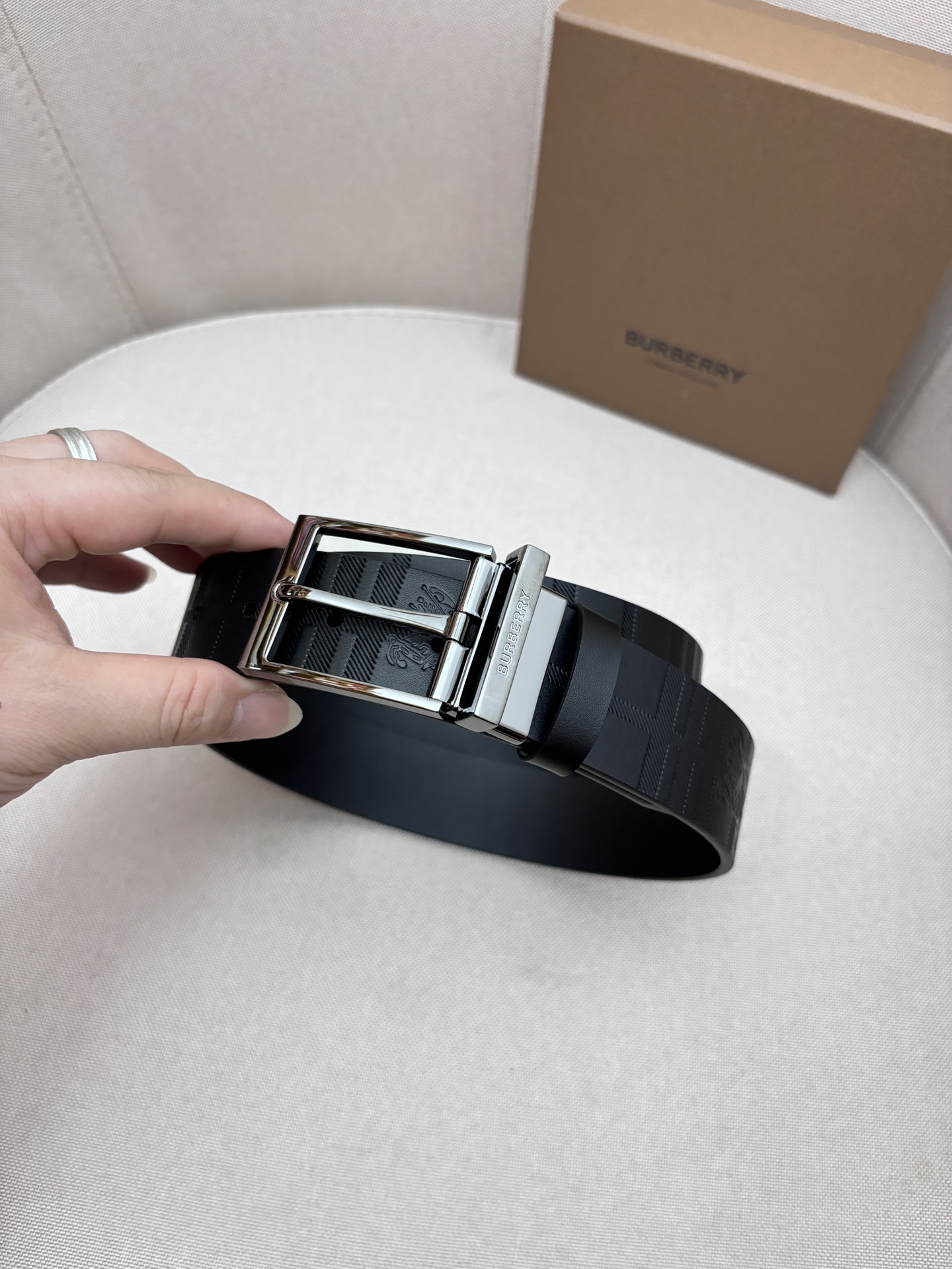 Burberry Male Leather Belt Top Grain Leather M