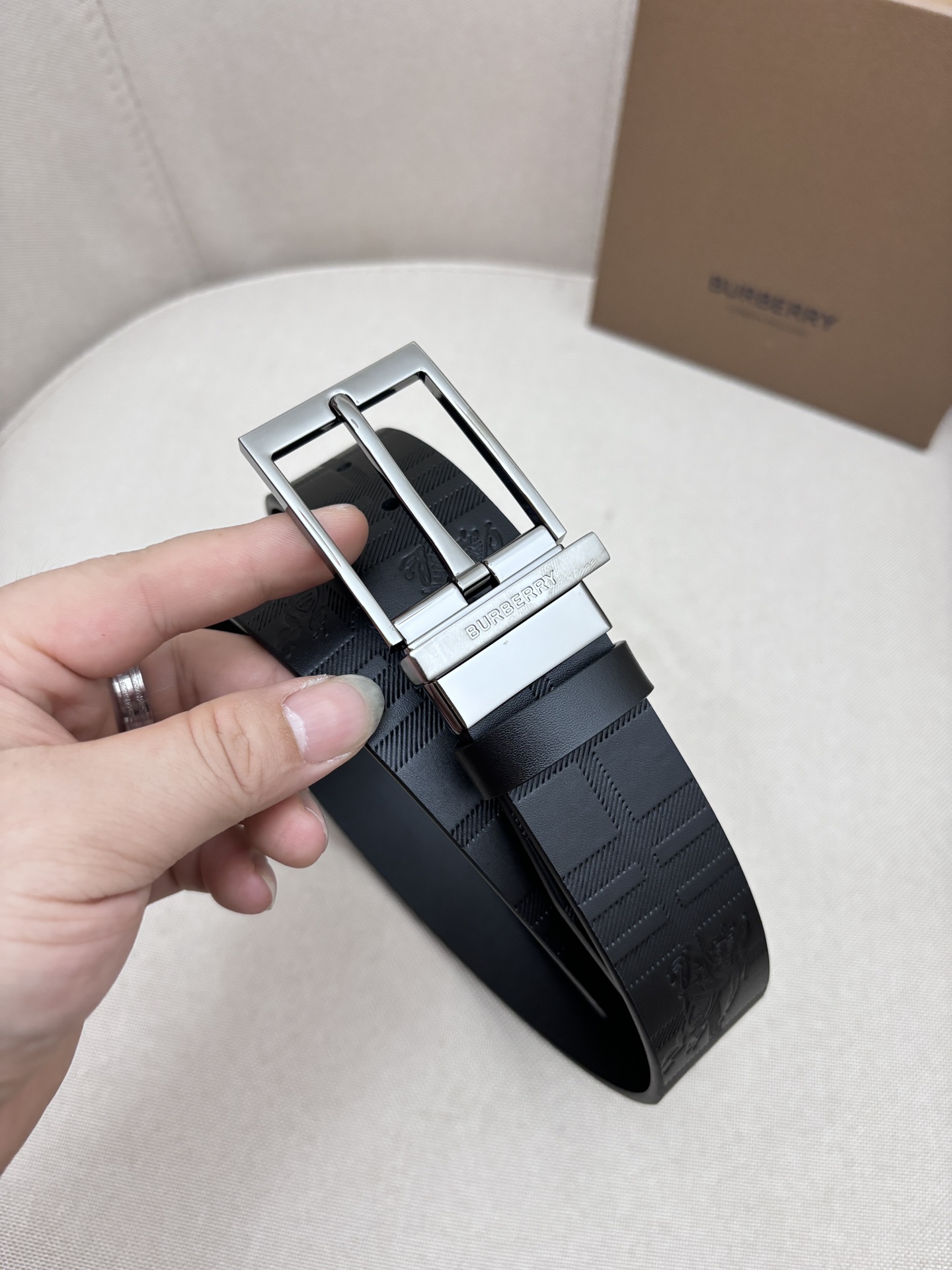 Burberry Male Leather Belt Top Grain Leather M