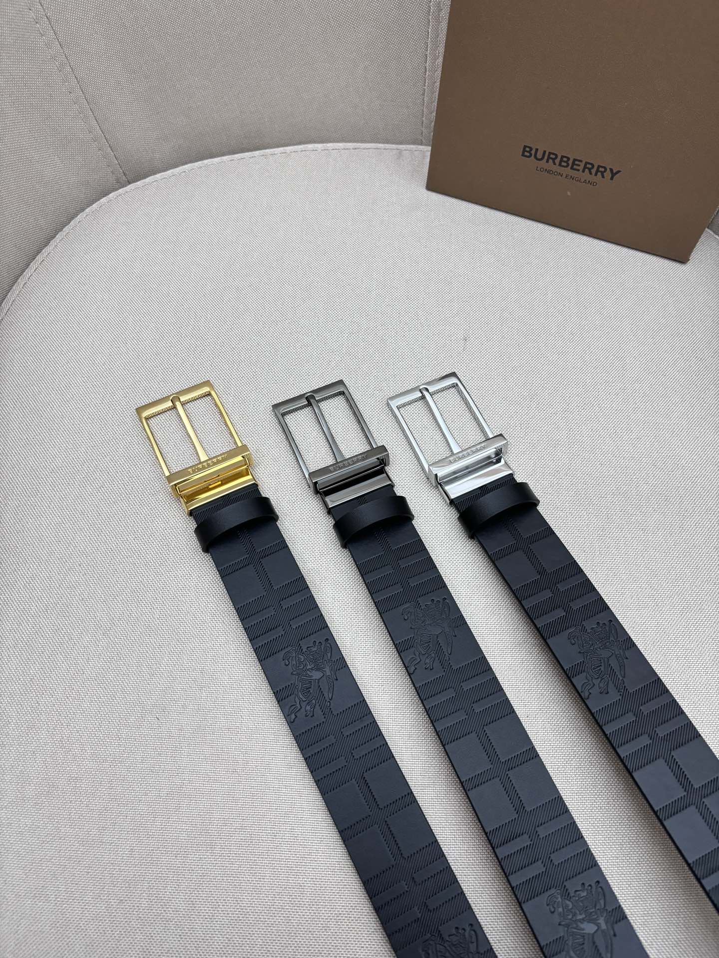 Burberry Male Leather Belt Top Grain Leather M