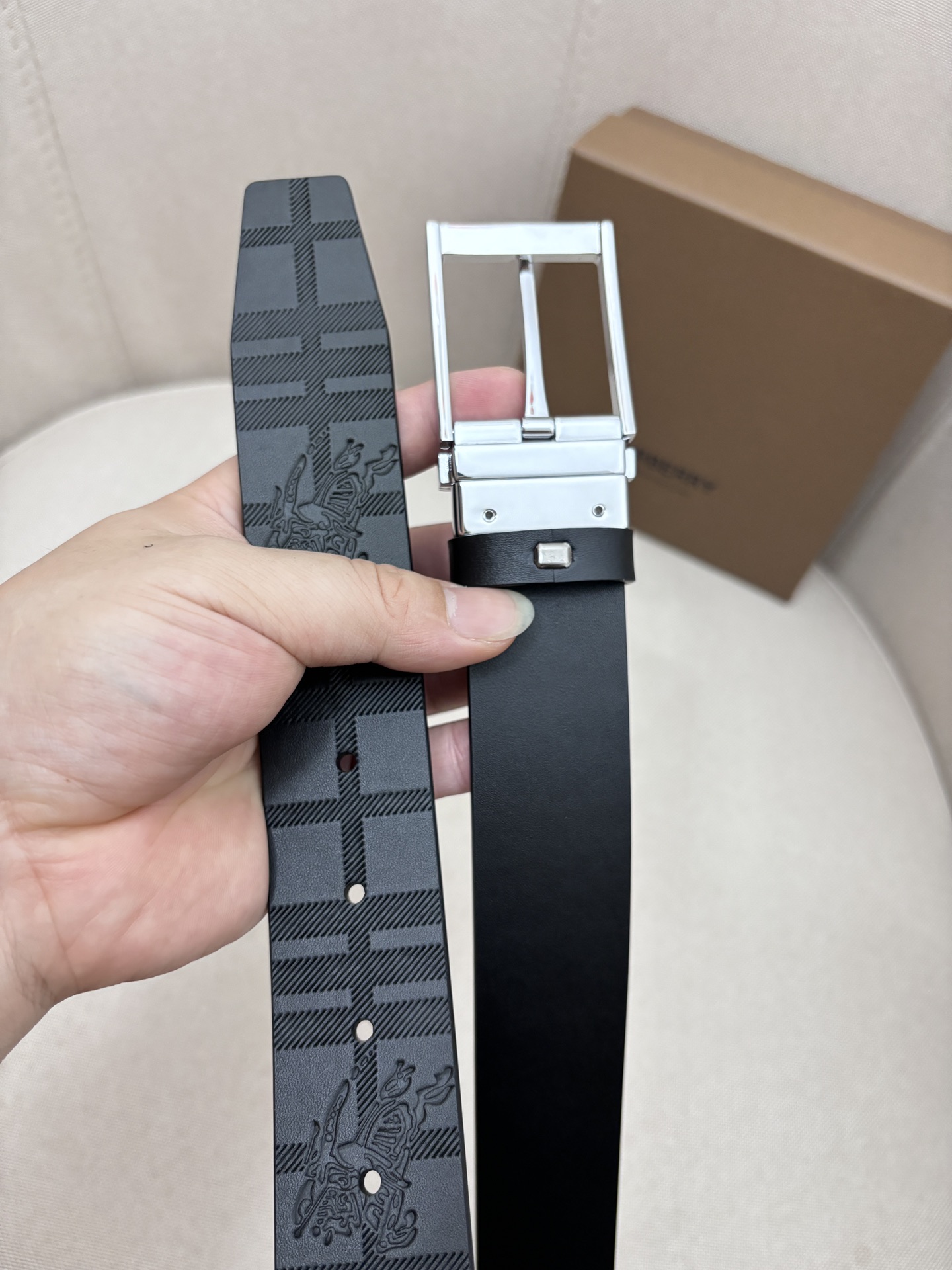 Burberry Male Leather Belt Top Grain Leather M