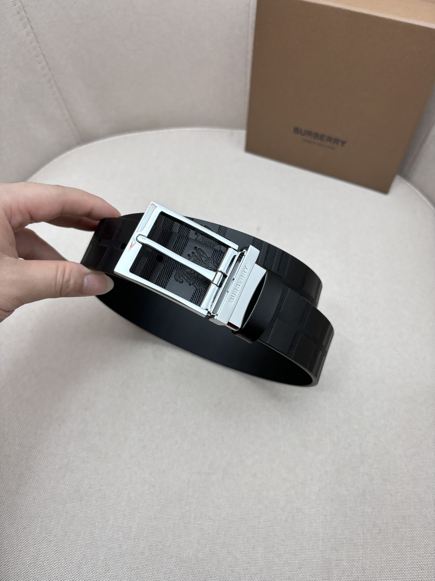 Burberry Male Leather Belt Top Grain Leather M