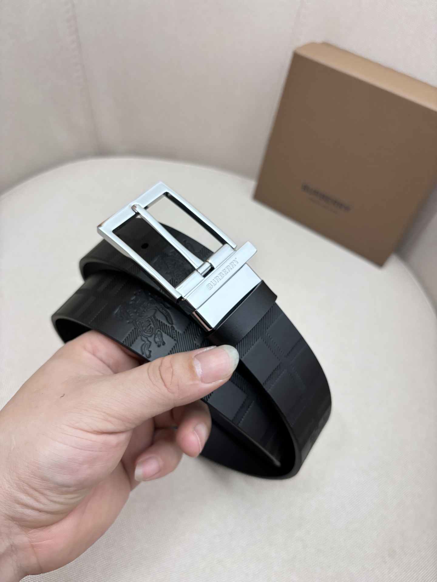 Burberry Male Leather Belt Top Grain Leather M