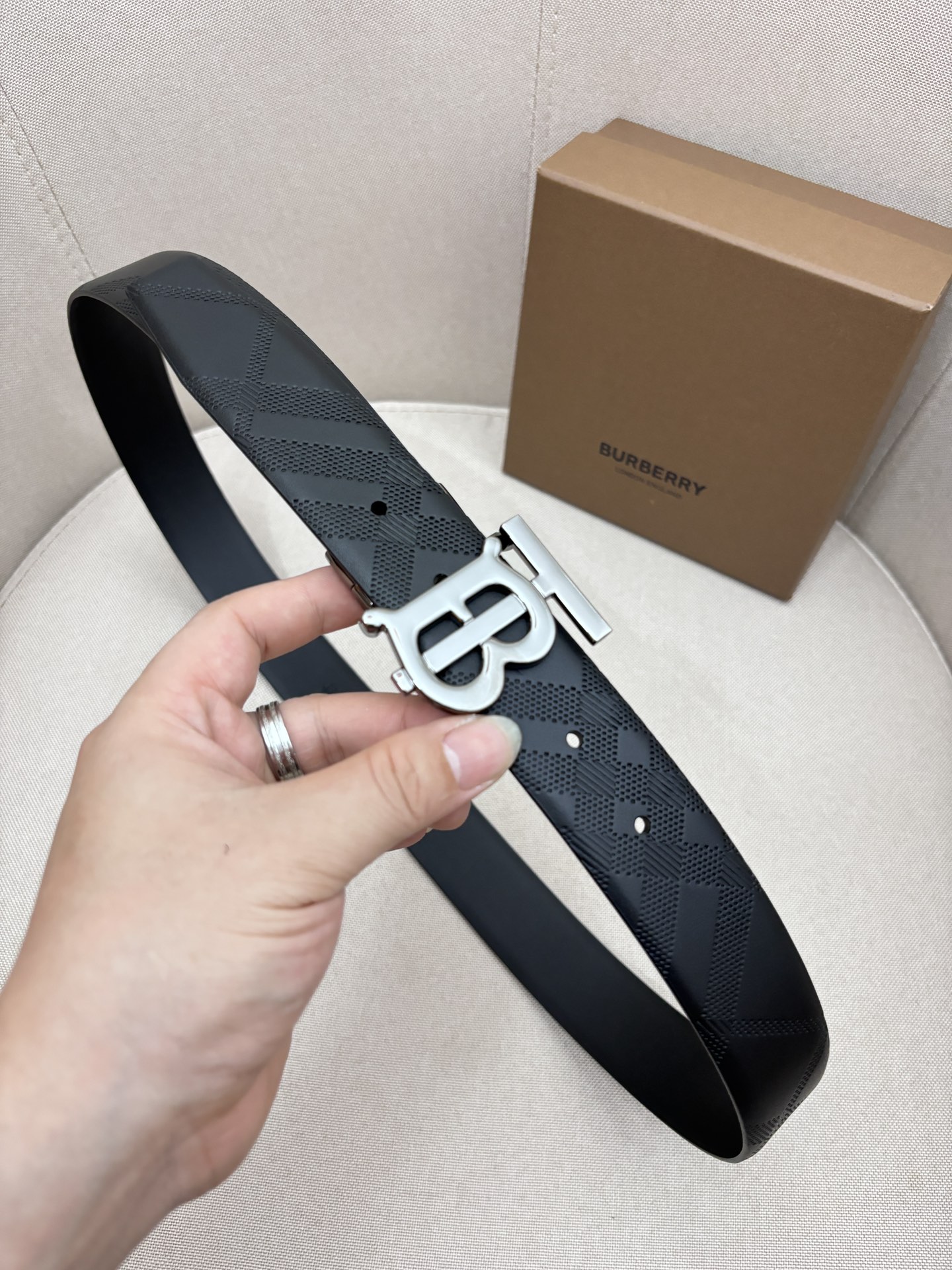 Burberry Male Leather Belt Top Grain Leather M