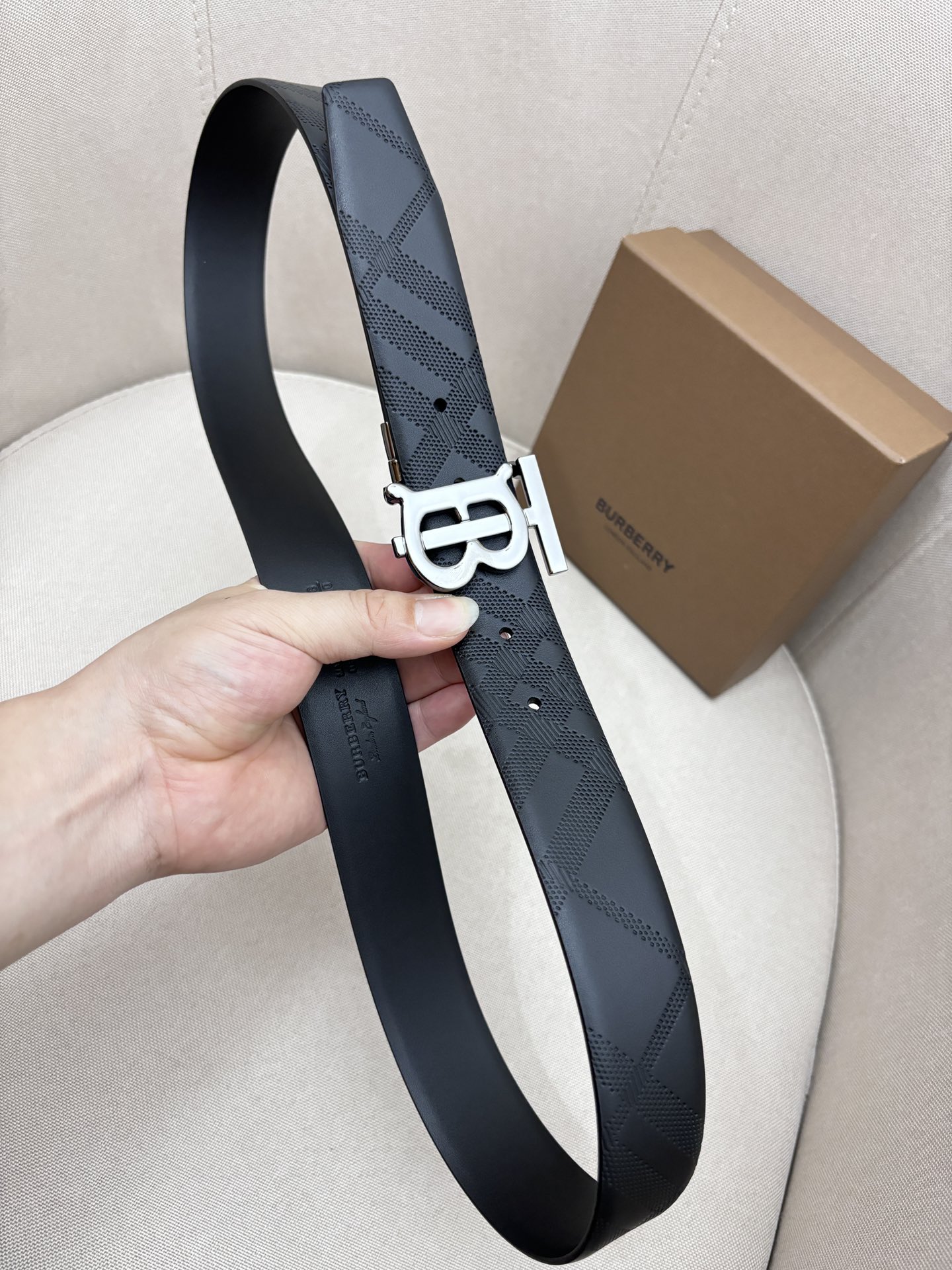 Burberry Male Leather Belt Top Grain Leather M