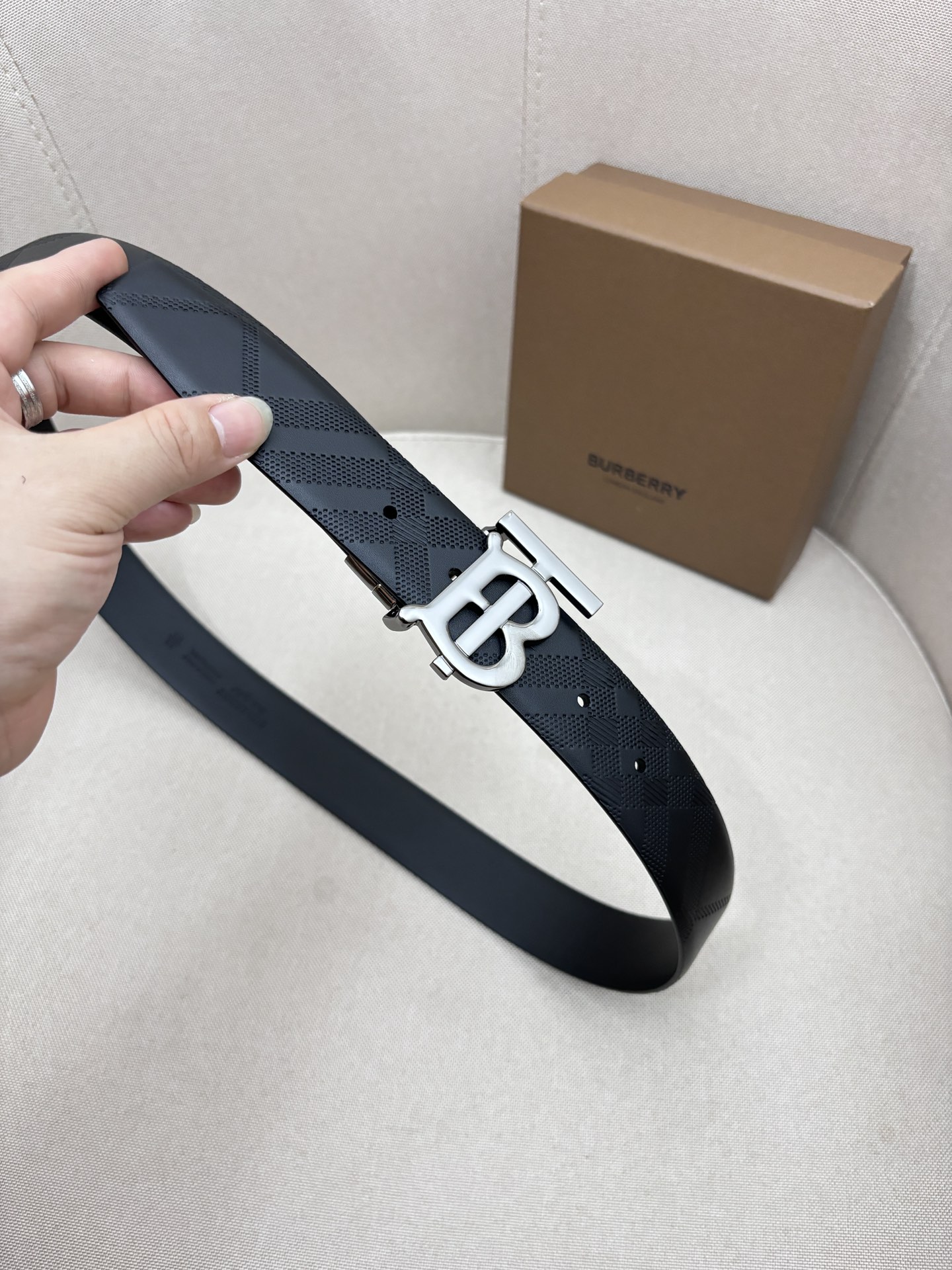 Burberry Male Leather Belt Top Grain Leather M