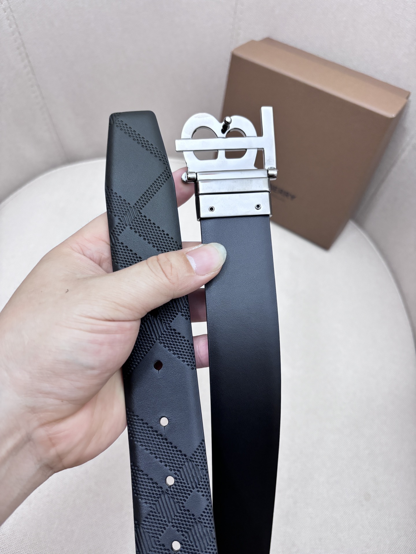 Burberry Male Leather Belt Top Grain Leather M