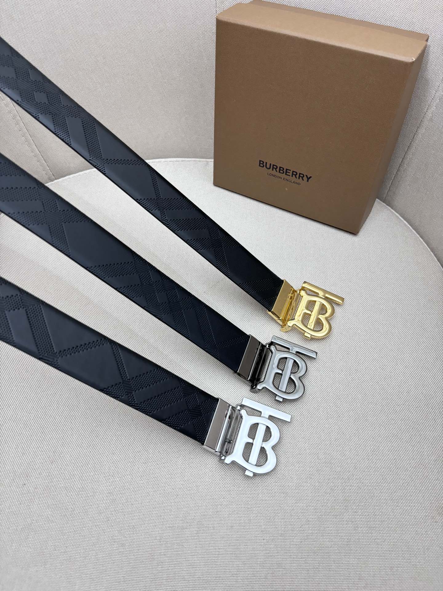 Burberry Male Leather Belt Top Grain Leather M