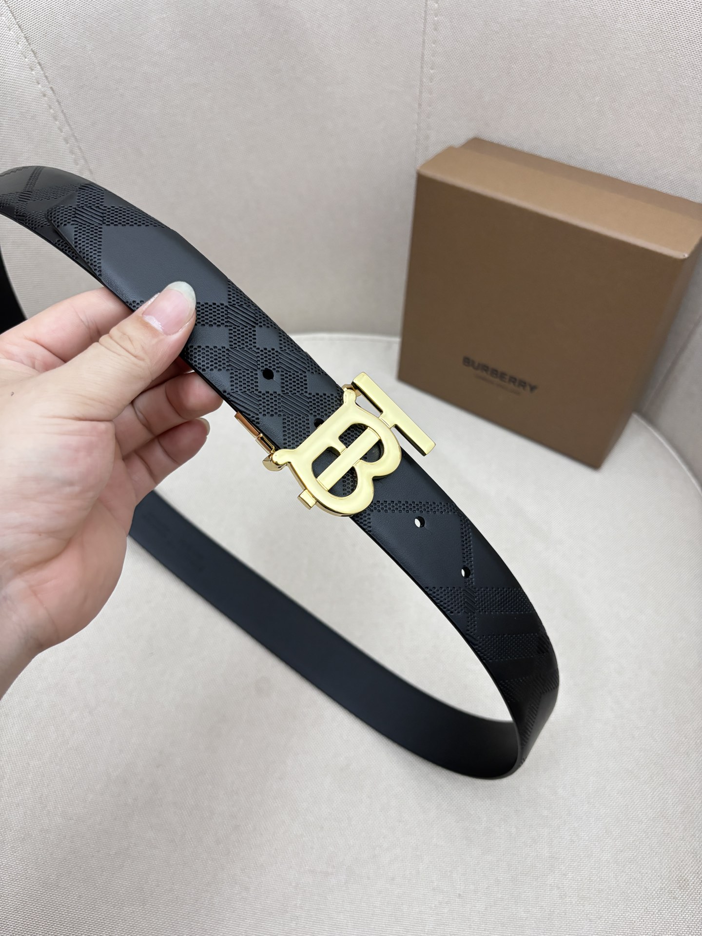 Burberry Male Leather Belt Top Grain Leather M
