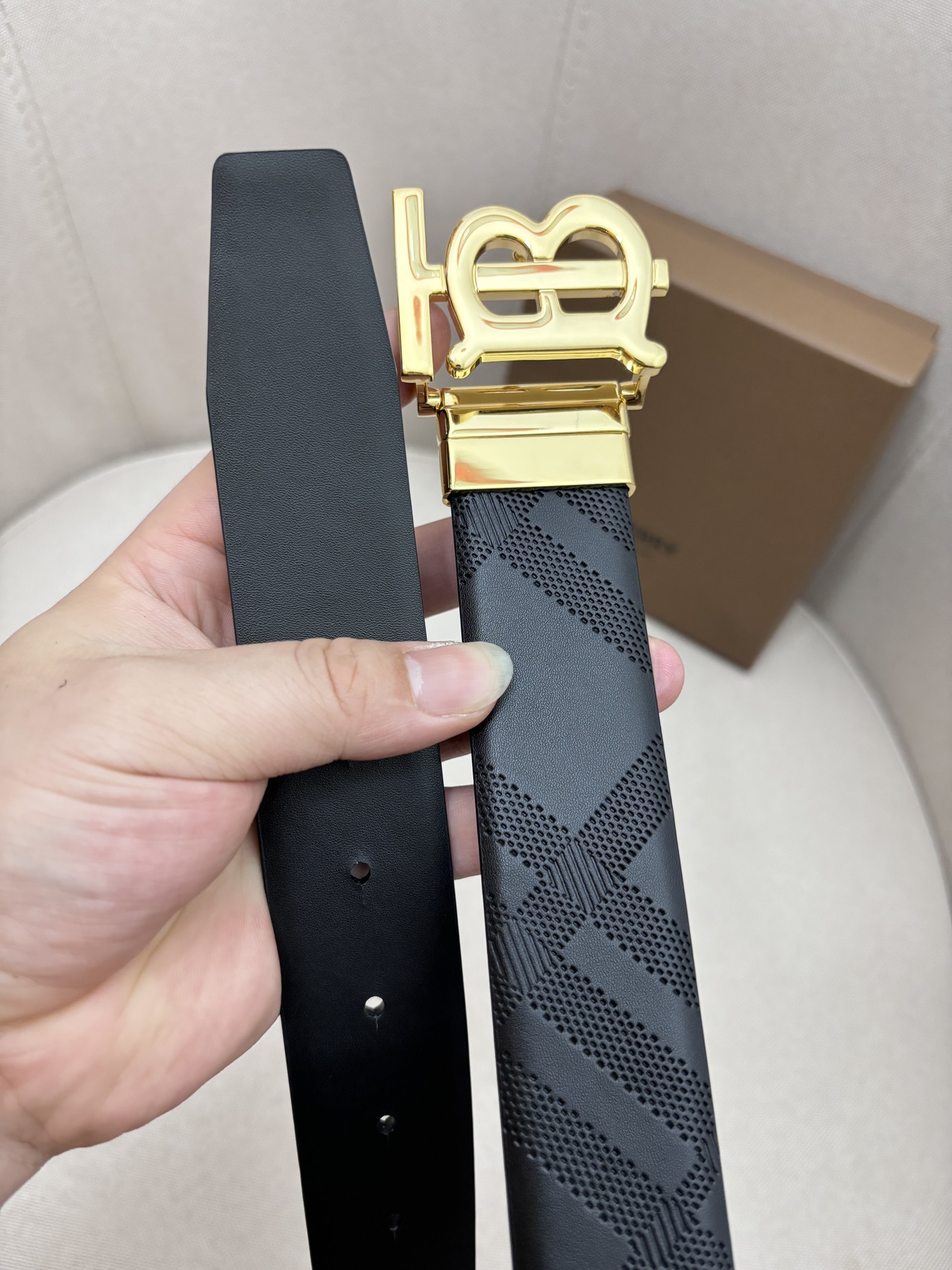 Burberry Male Leather Belt Top Grain Leather M