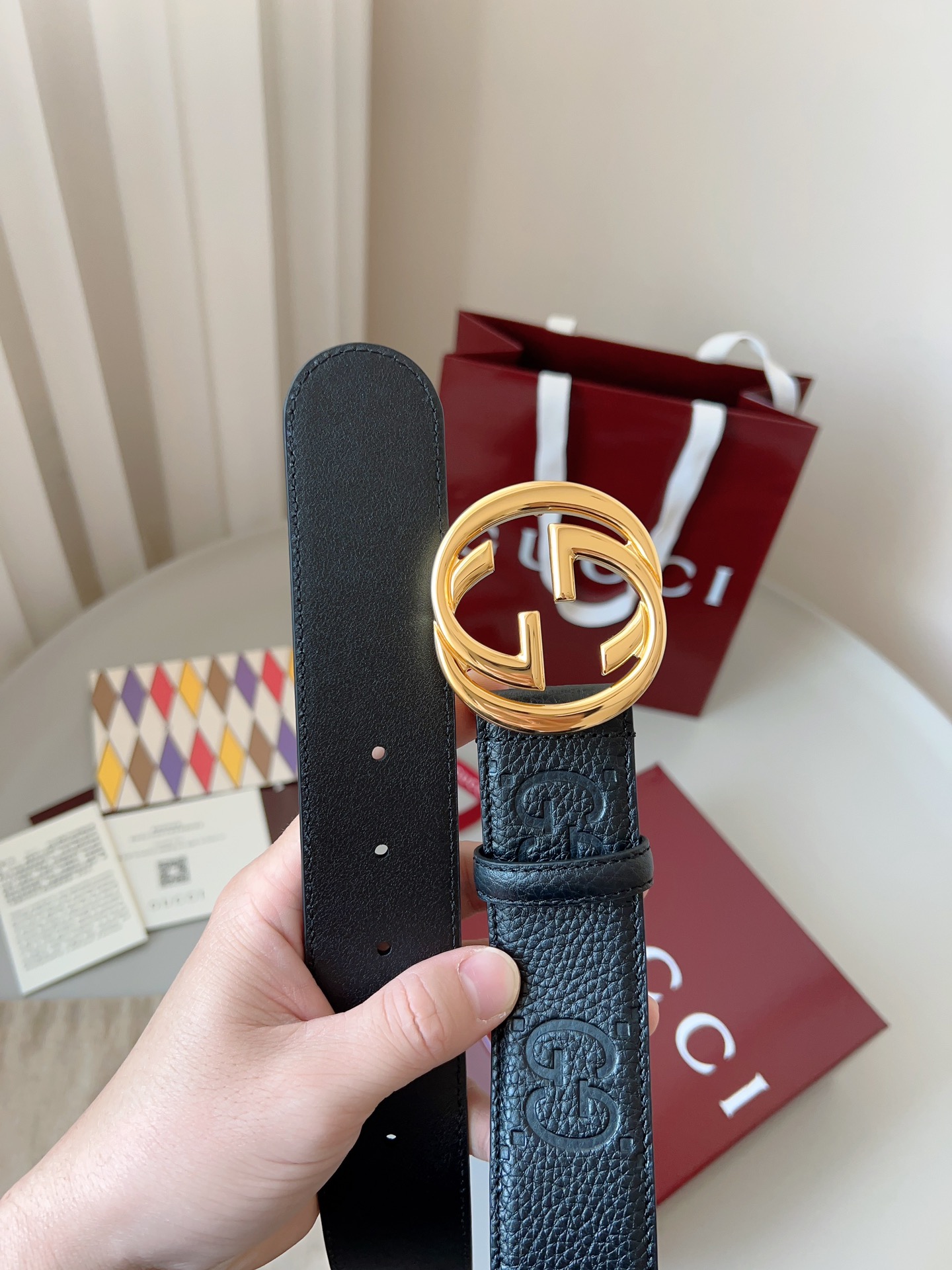 Gucci Basic Belt Cow Leather Brown M