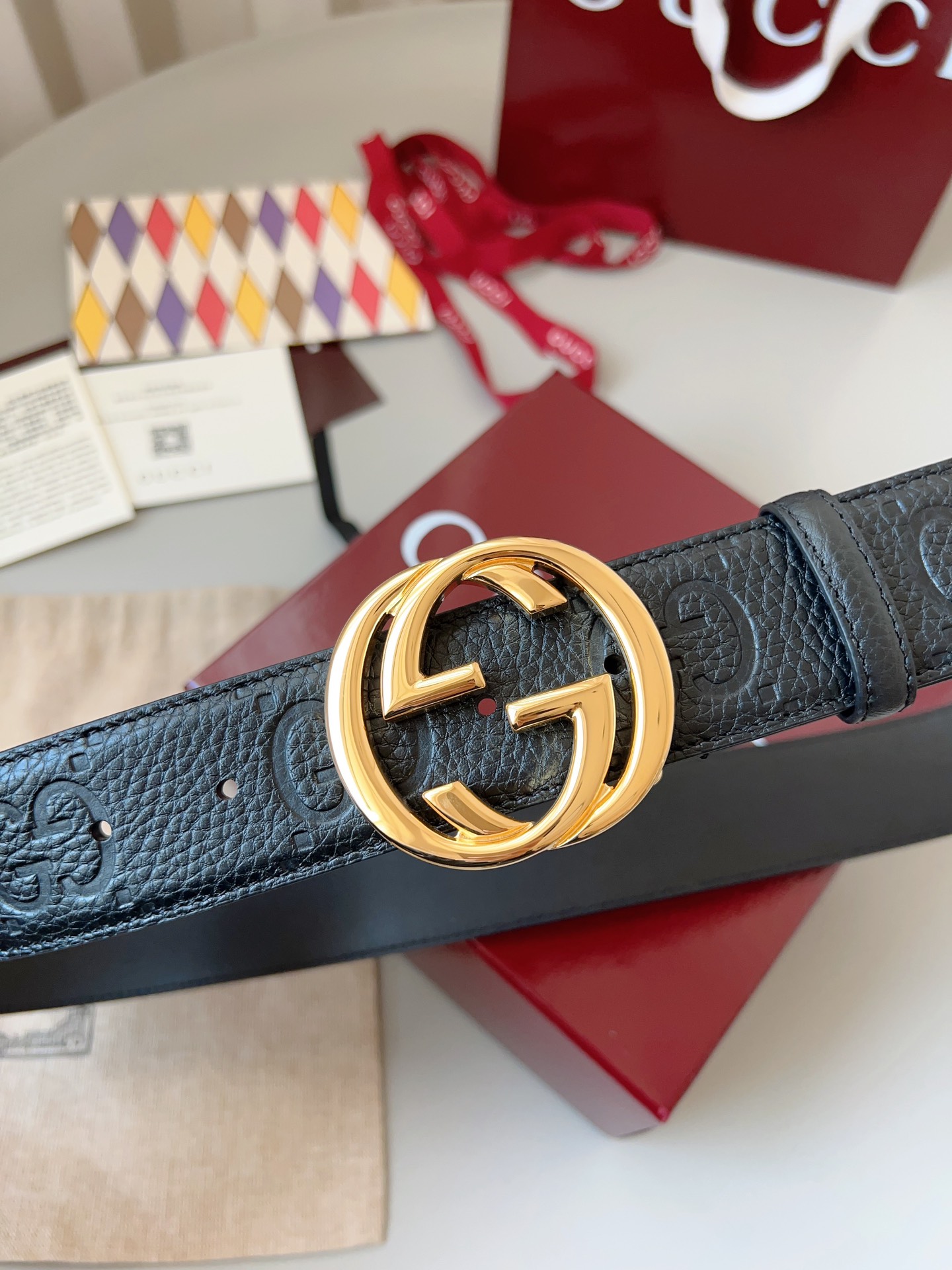 Gucci Basic Belt Cow Leather Brown M