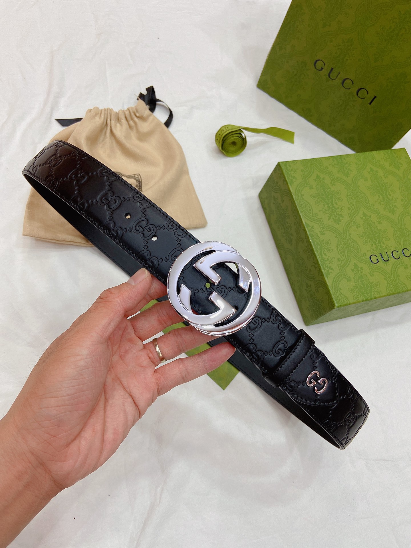 Gucci Male Leather Belt Top Grain Leather