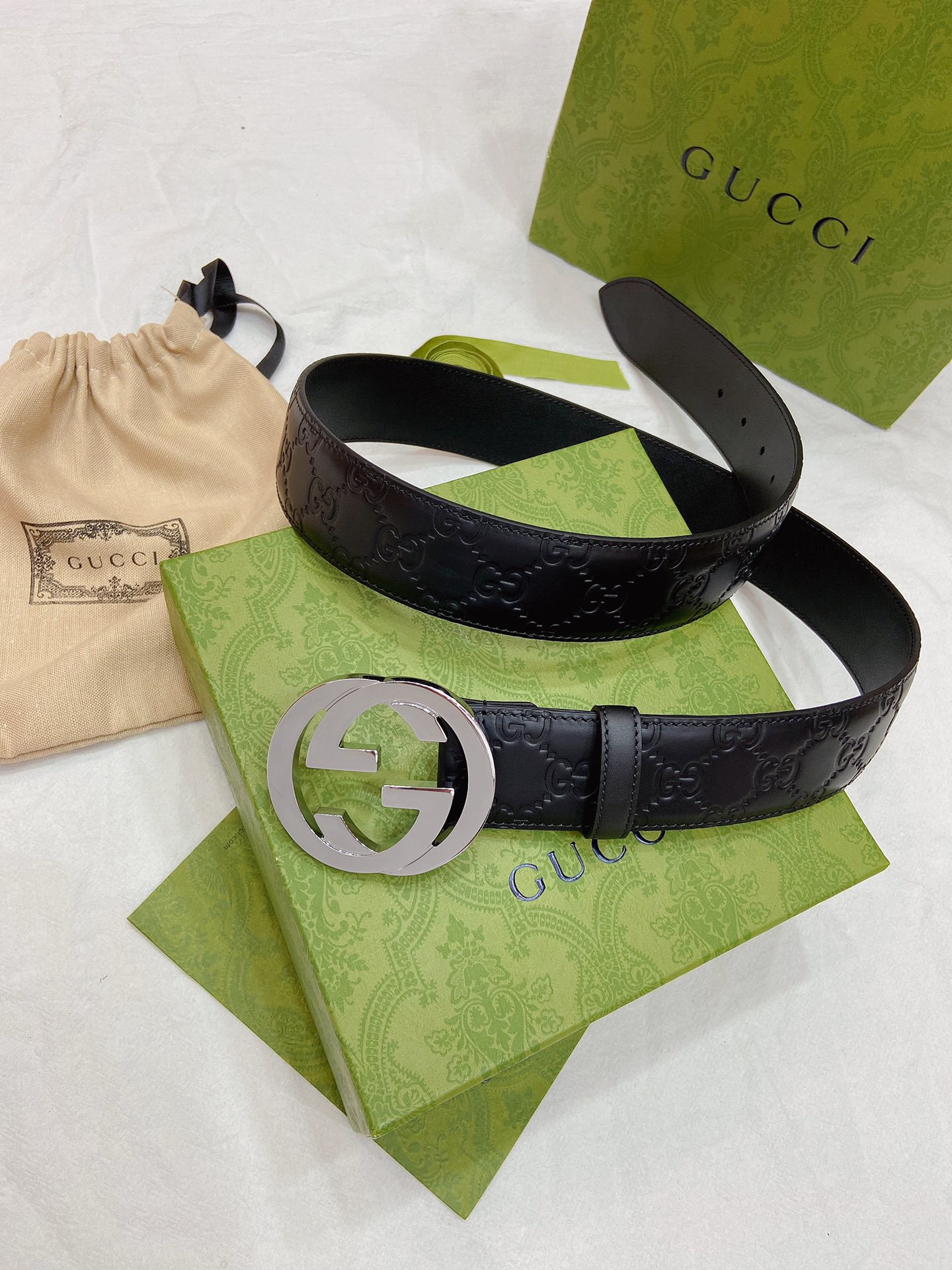 Gucci Male Leather Belt Top Grain Leather