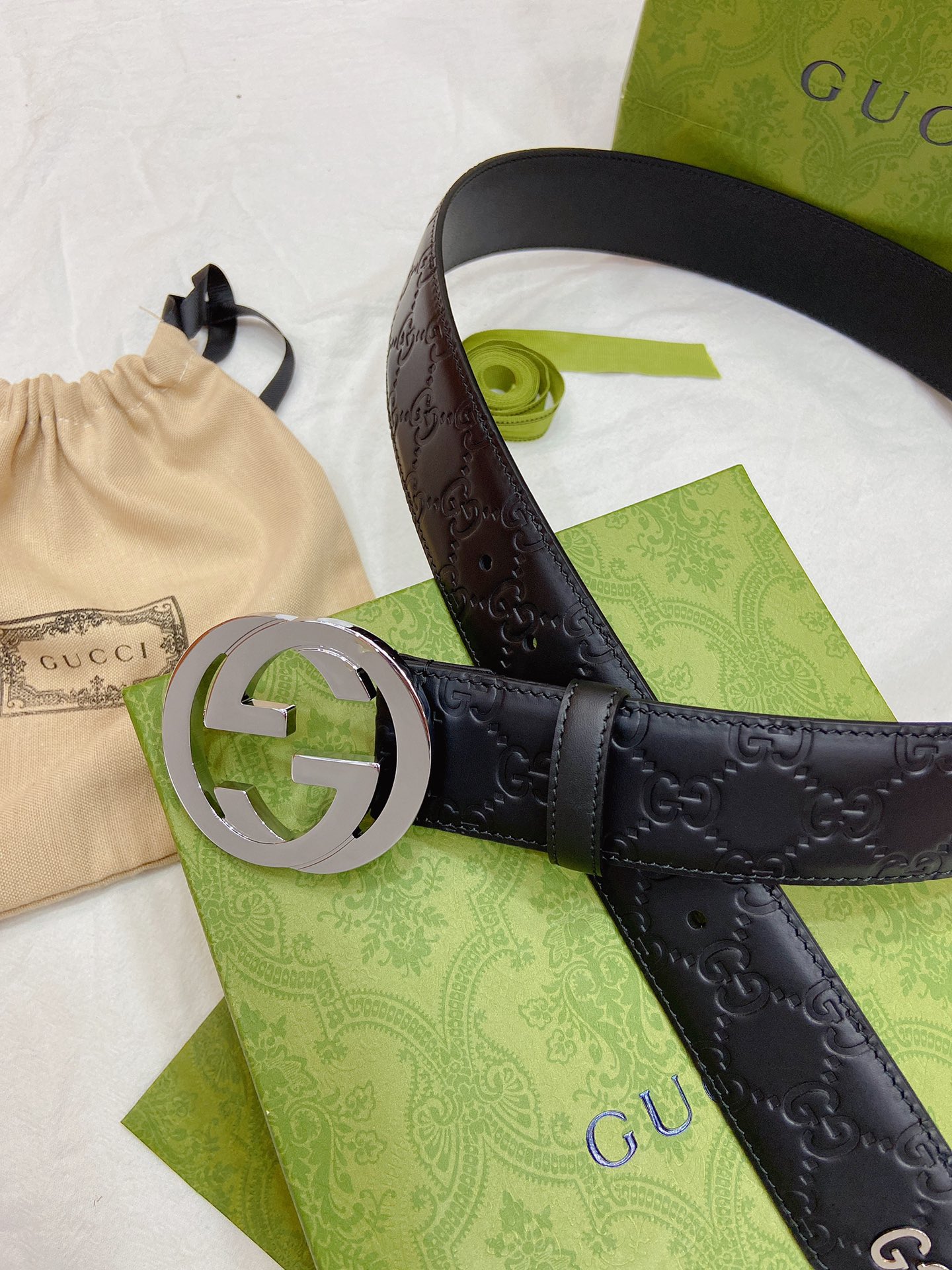 Gucci Male Leather Belt Top Grain Leather