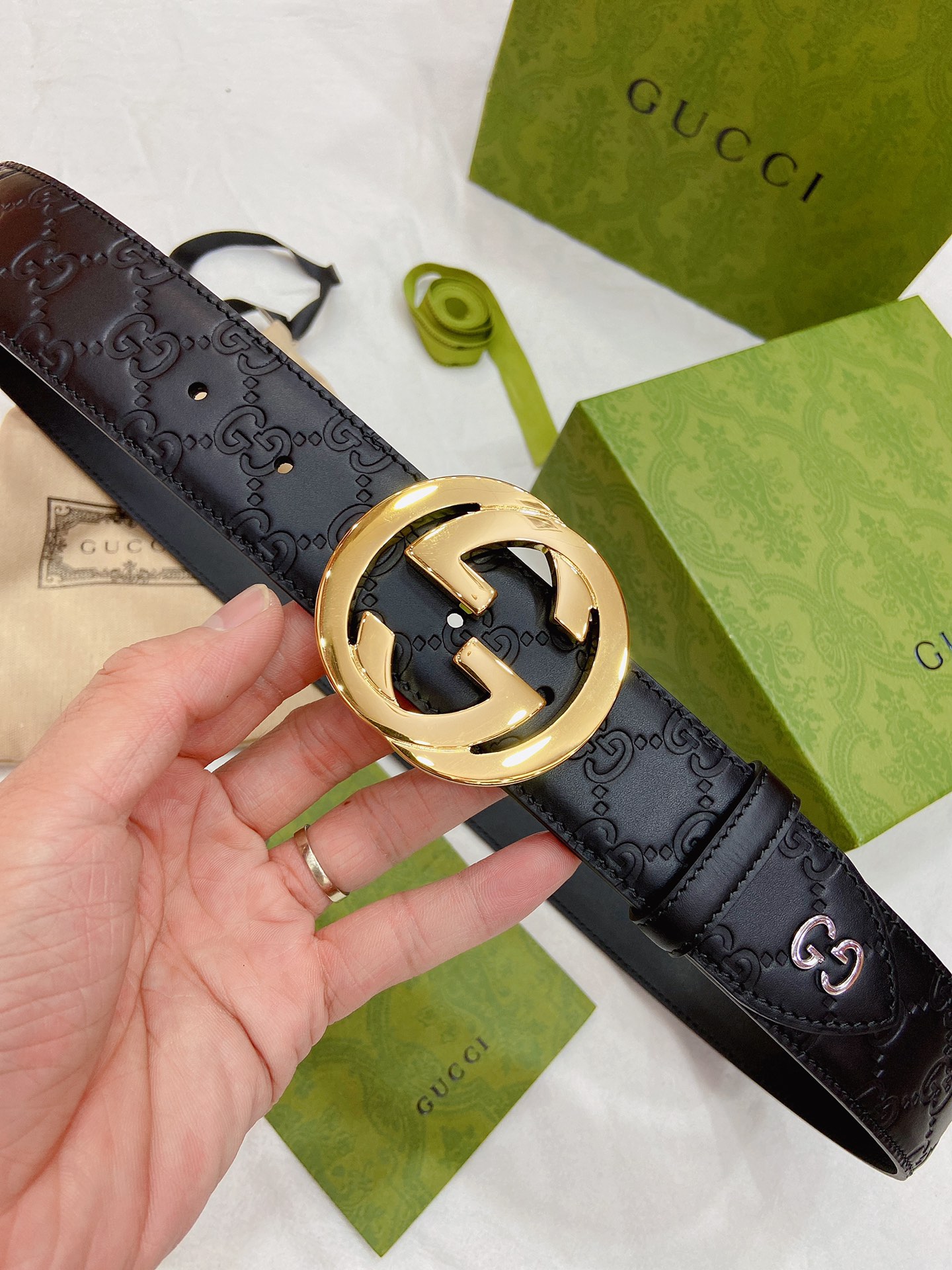 Gucci Male Leather Belt Top Grain Leather