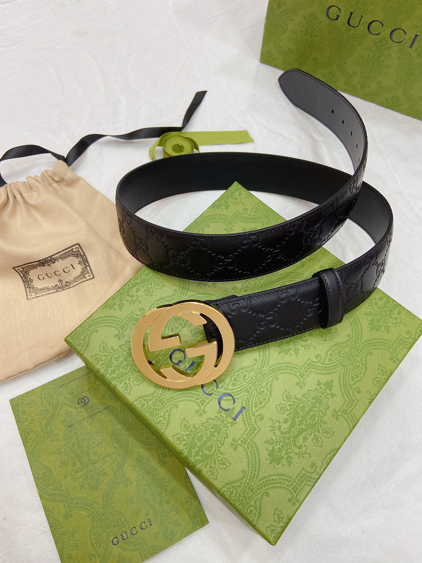 Gucci Male Leather Belt Top Grain Leather