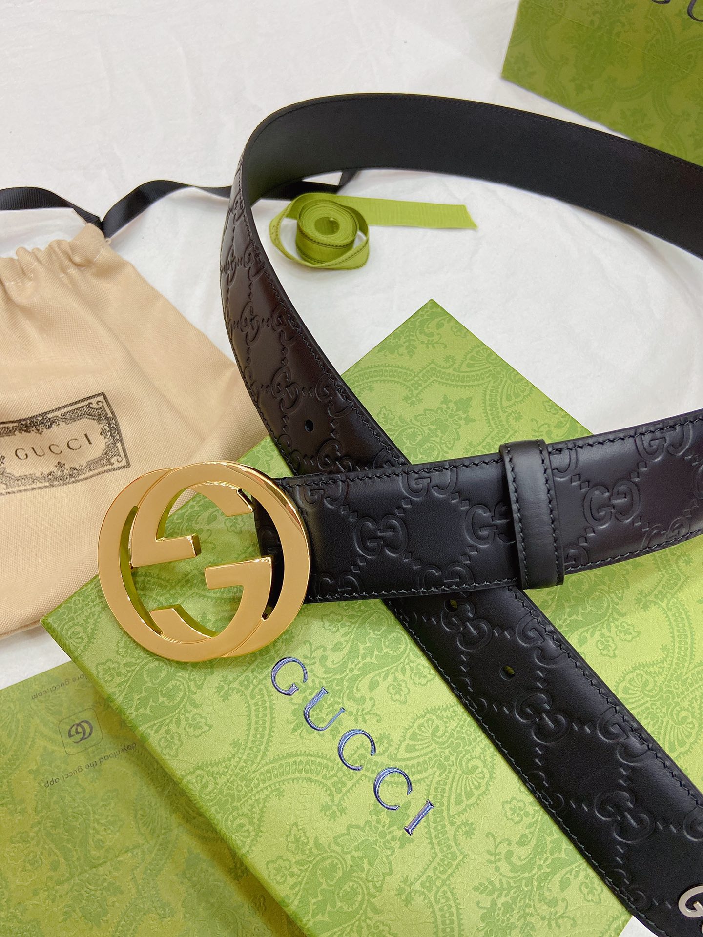 Gucci Male Leather Belt Top Grain Leather