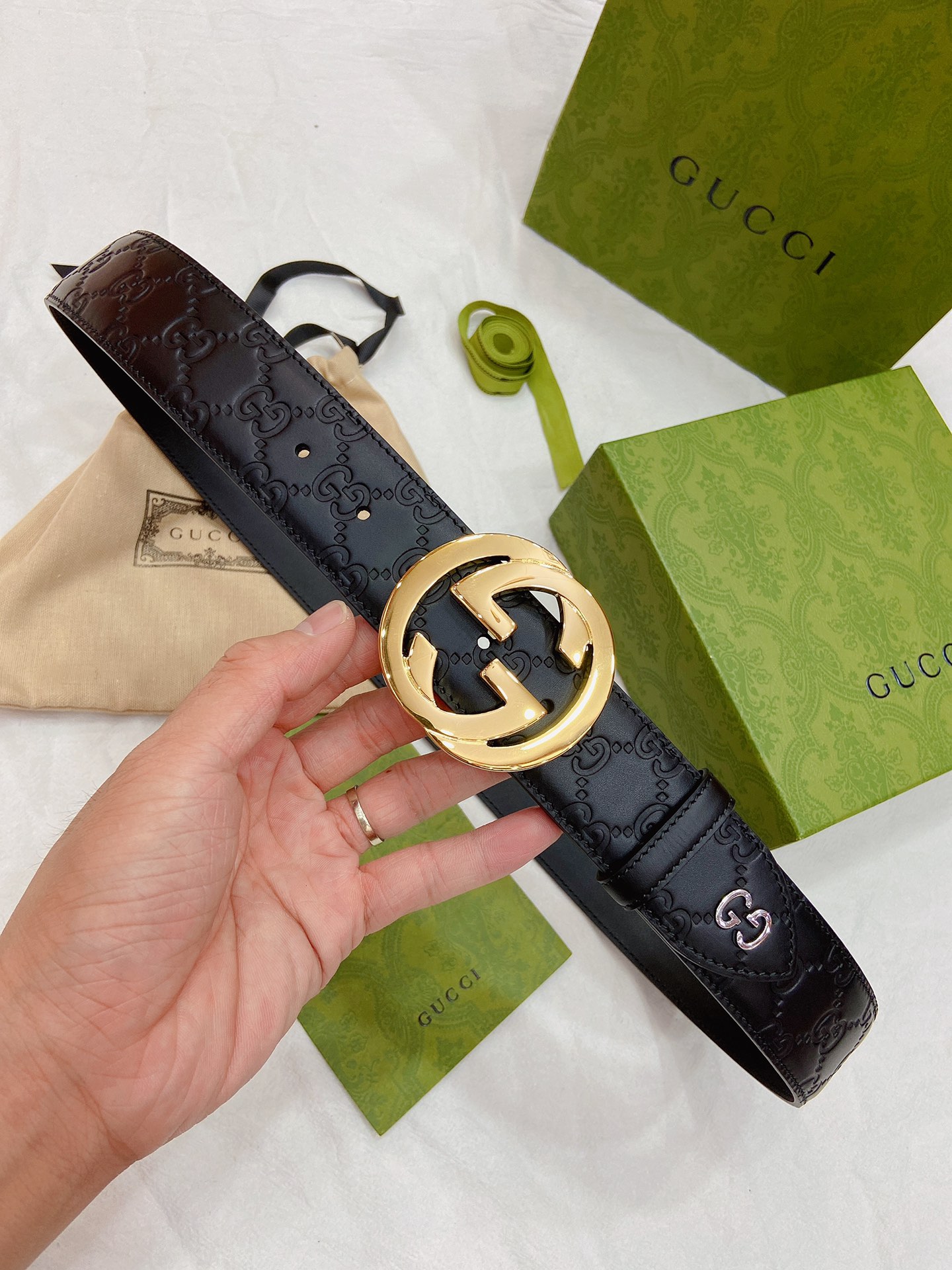 Gucci Male Leather Belt Top Grain Leather