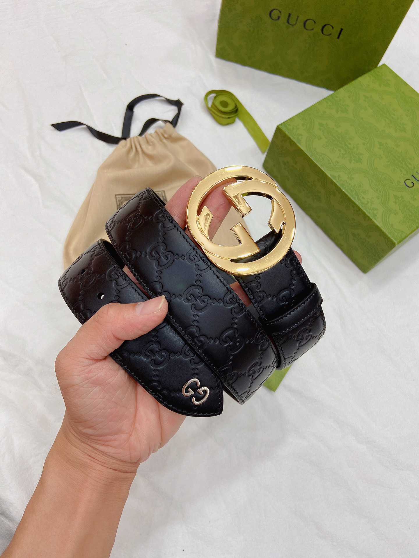 Gucci Male Leather Belt Top Grain Leather