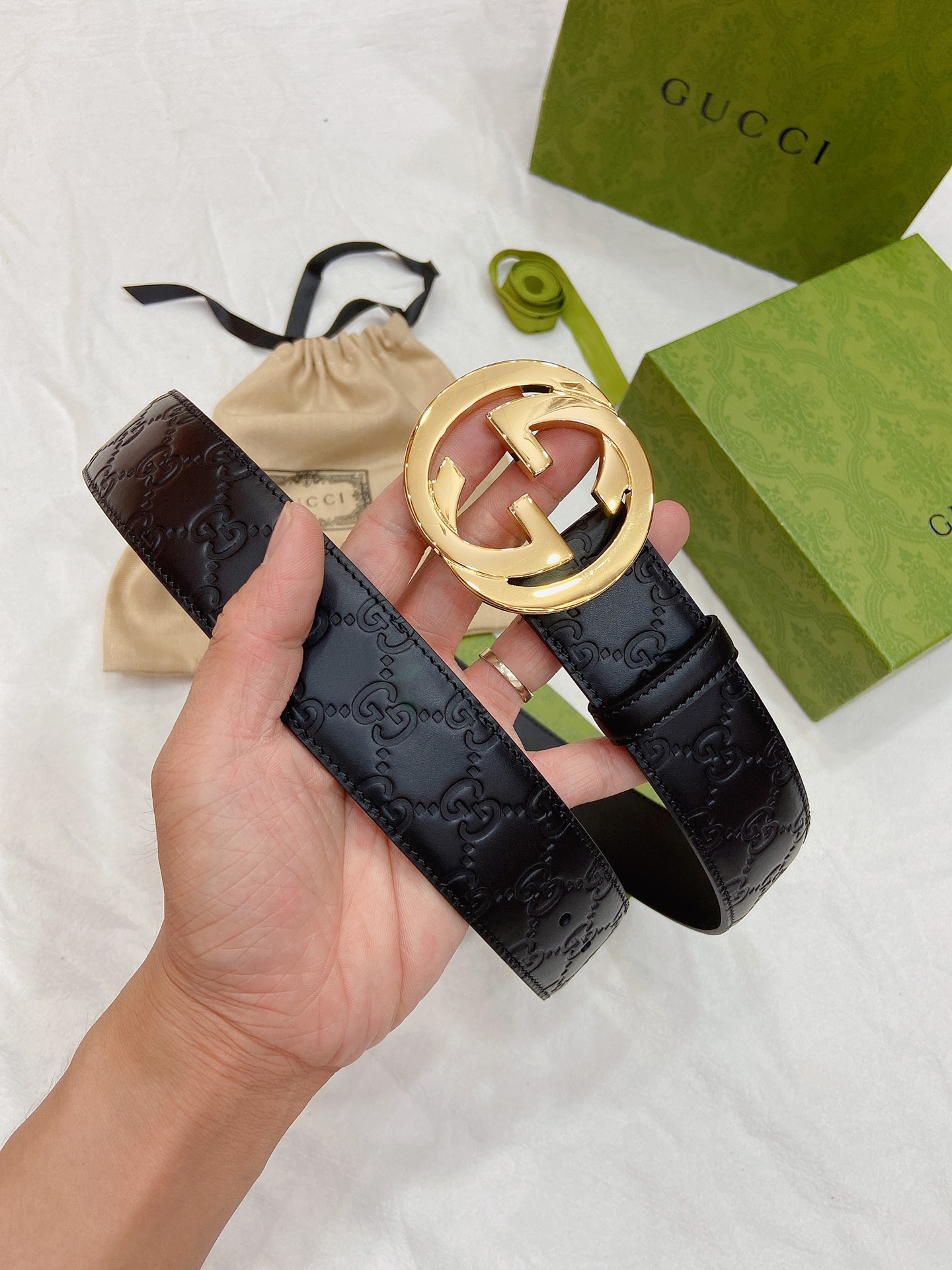 Gucci Male Leather Belt Top Grain Leather