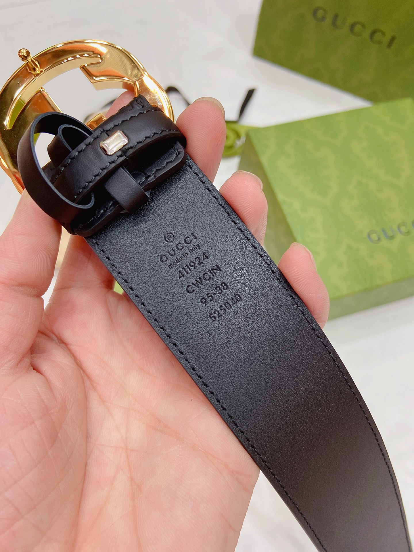 Gucci Male Leather Belt Top Grain Leather