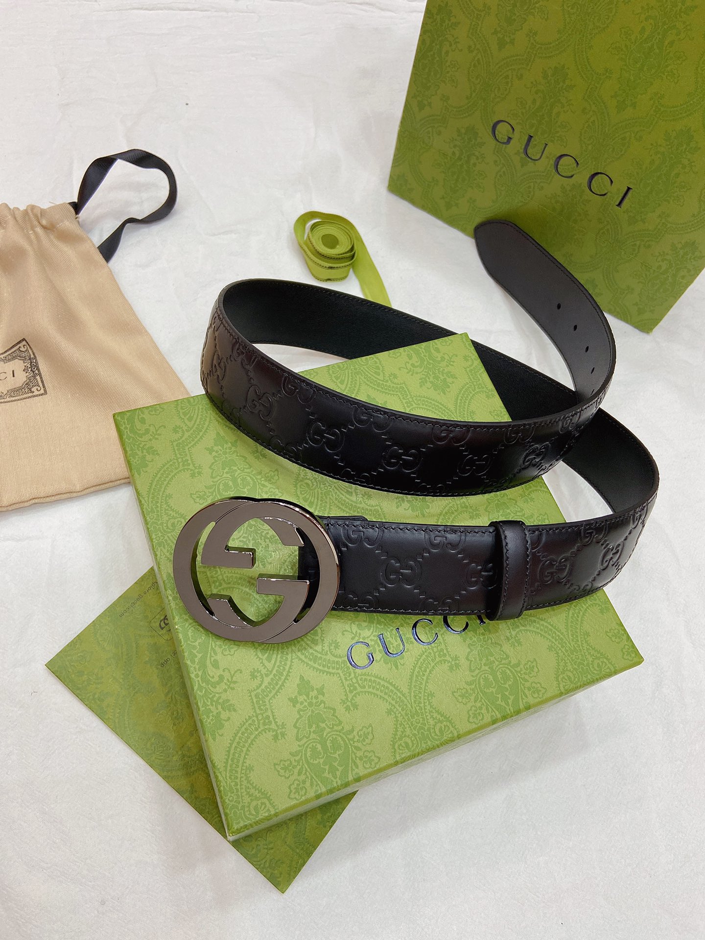 Gucci Male Leather Belt Top Grain Leather