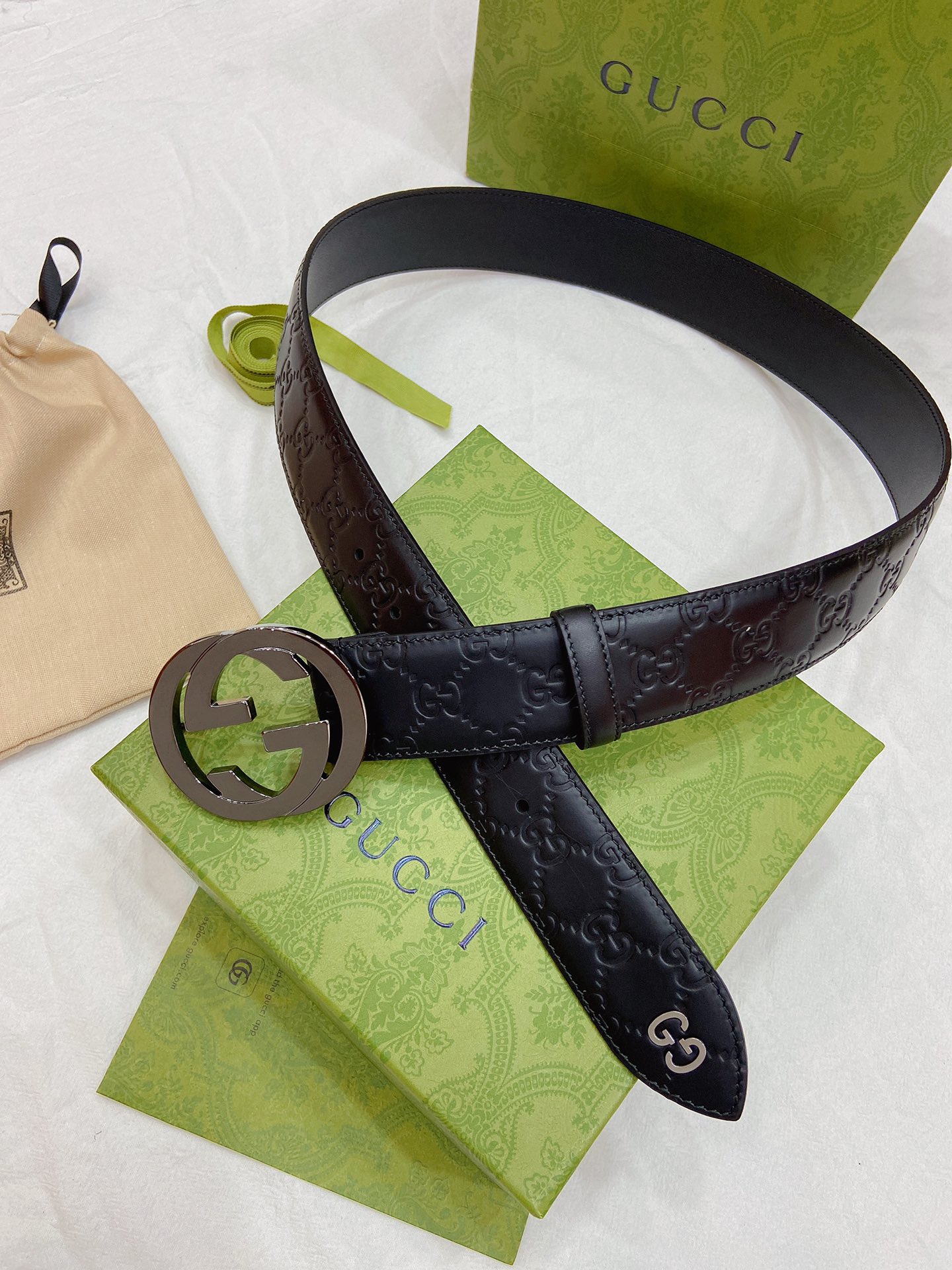 Gucci Male Leather Belt Top Grain Leather