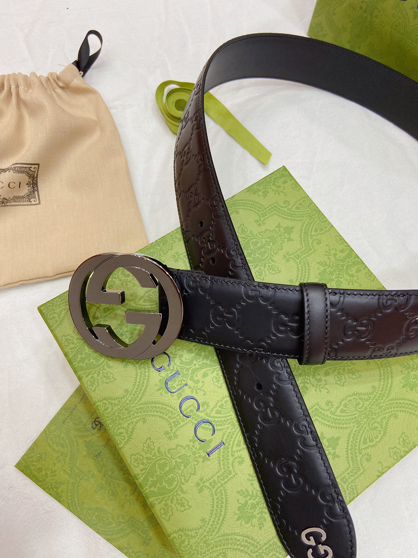 Gucci Male Leather Belt Top Grain Leather