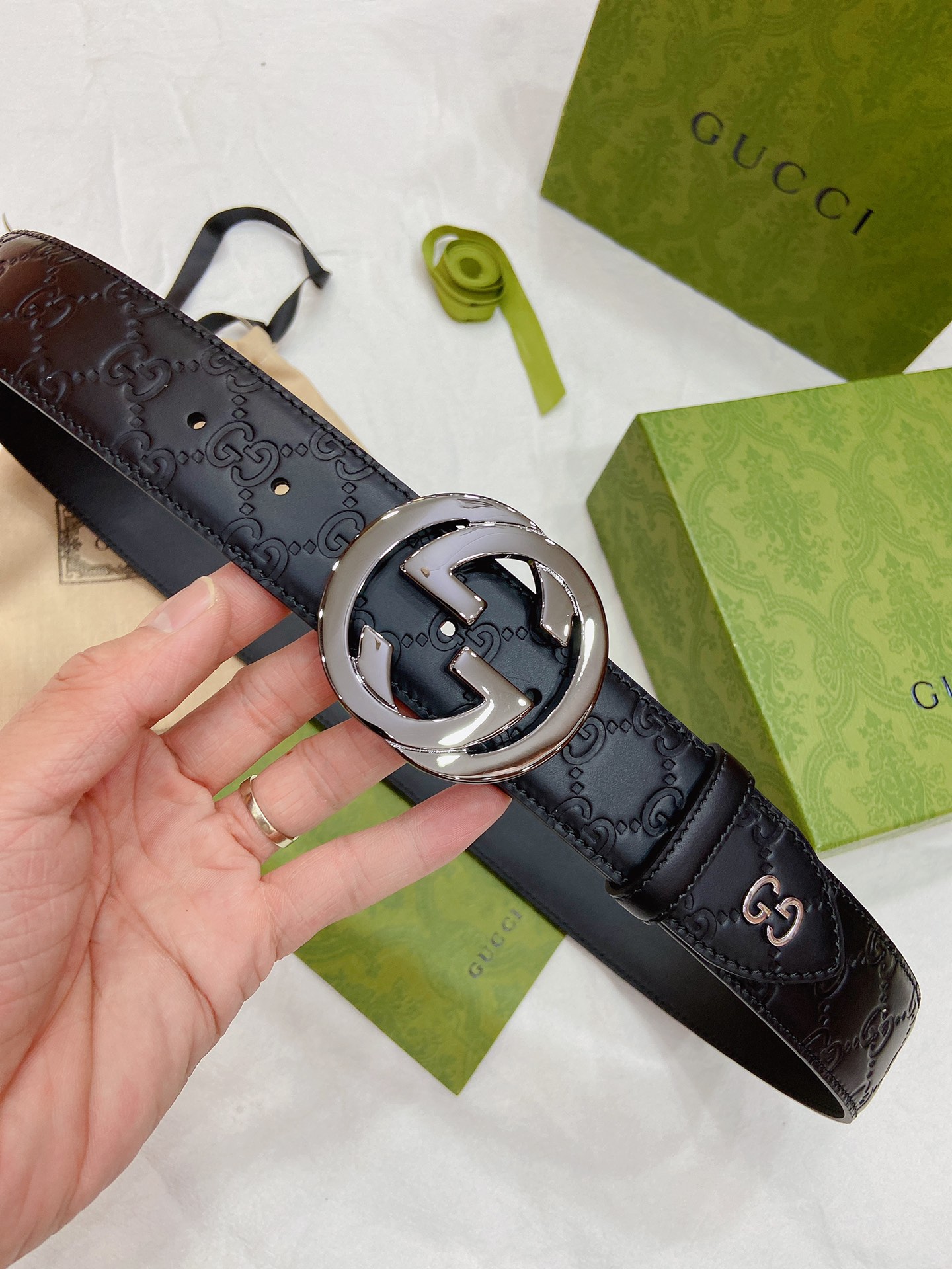 Gucci Male Leather Belt Top Grain Leather