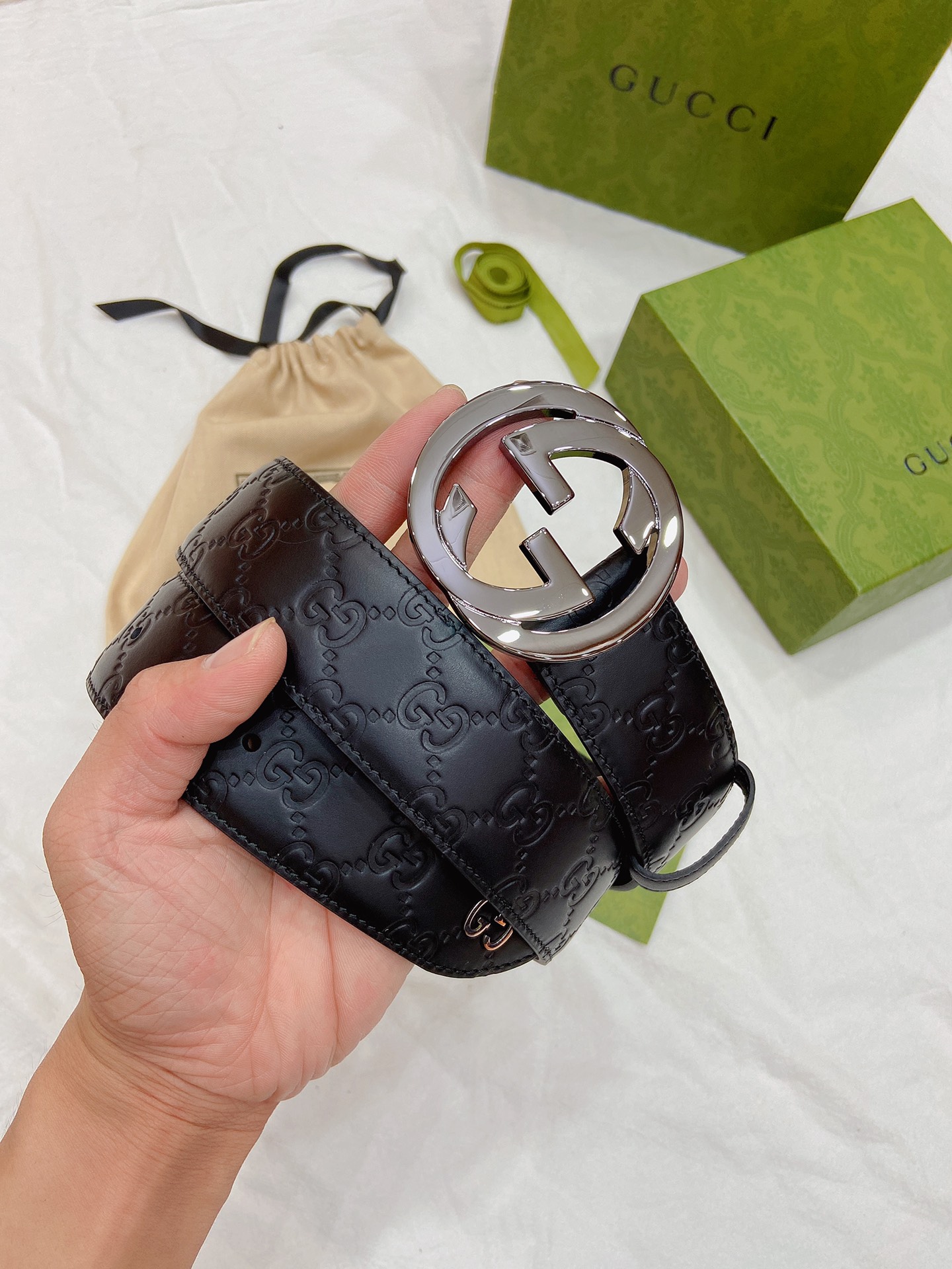 Gucci Male Leather Belt Top Grain Leather