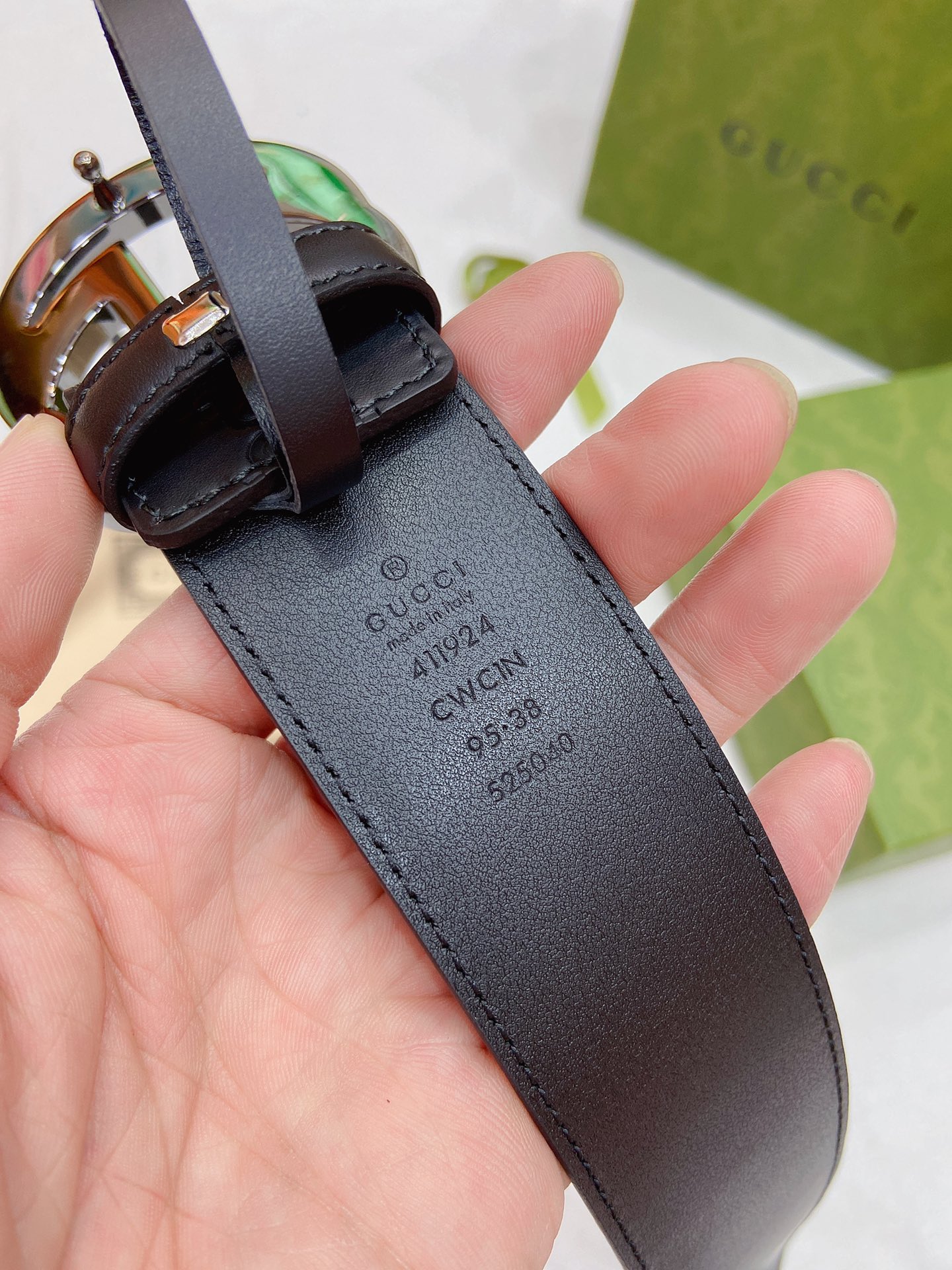 Gucci Male Leather Belt Top Grain Leather
