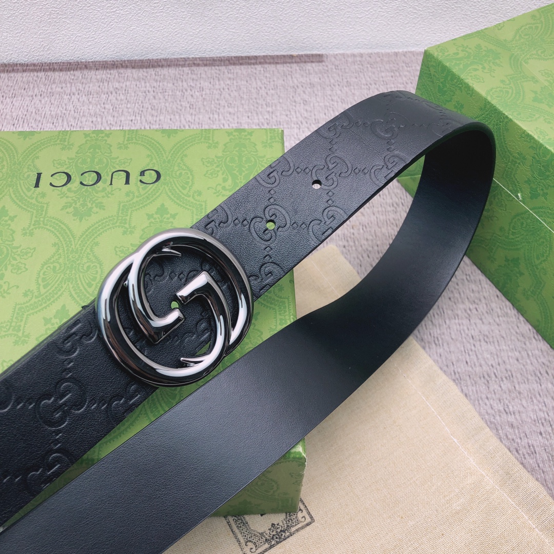 Gucci Male Leather Belt Top Grain Leather