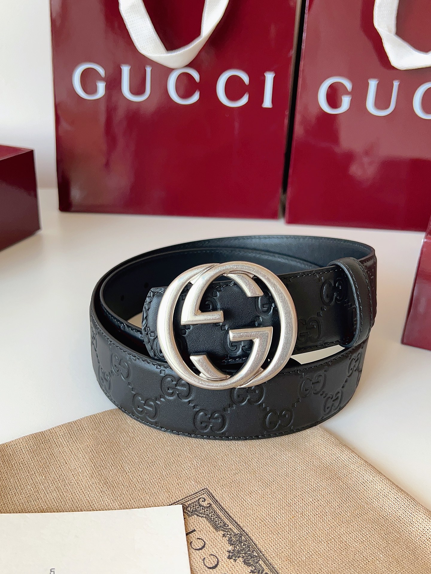 Gucci Male Basic Belt Cow Leather Black M