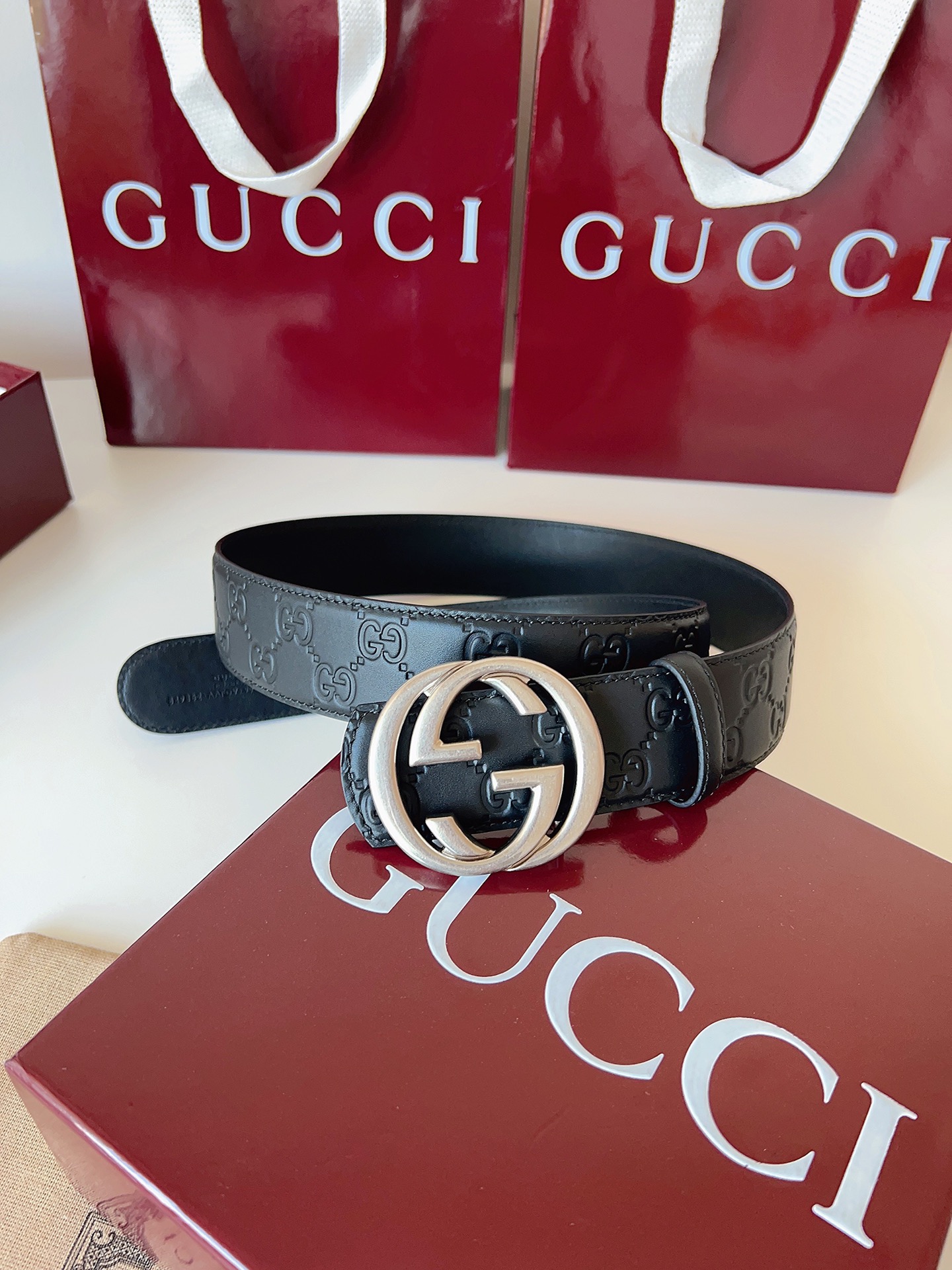 Gucci Male Basic Belt Cow Leather Black M