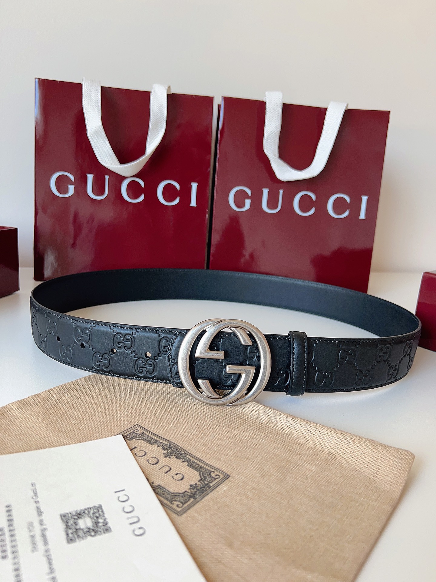 Gucci Male Basic Belt Cow Leather Black M