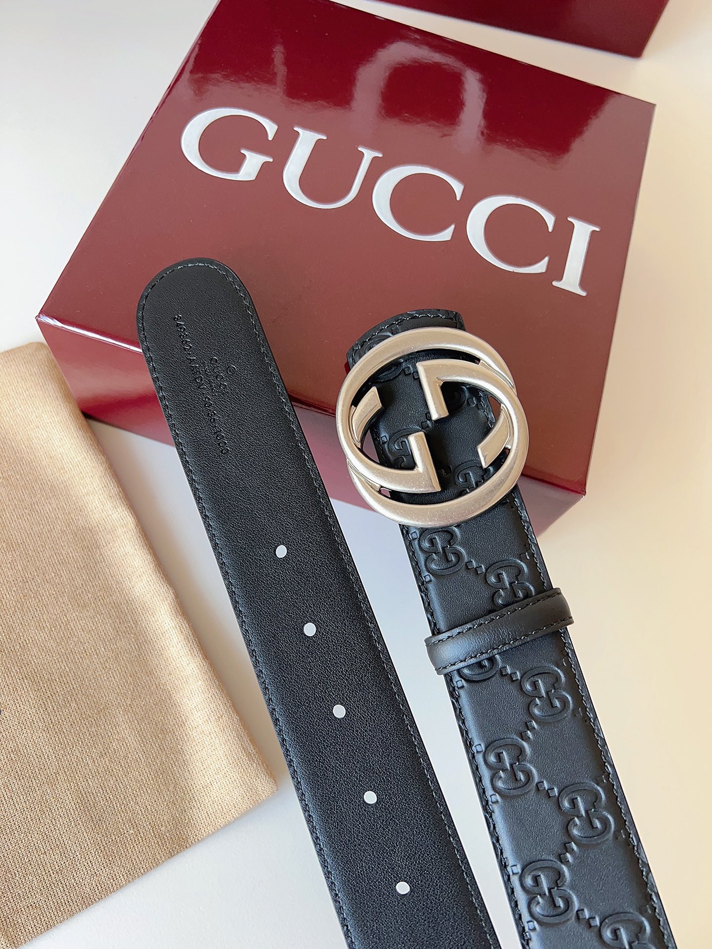 Gucci Male Basic Belt Cow Leather Black M