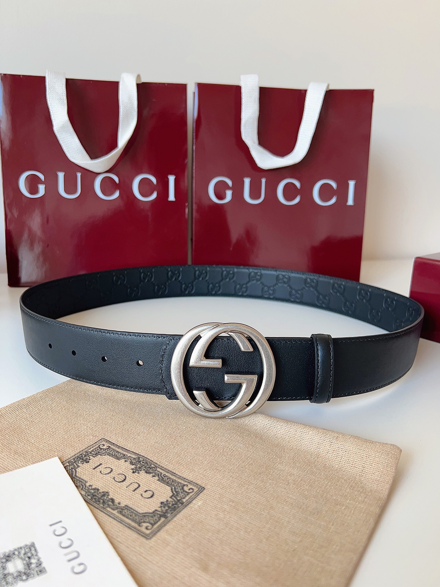 Gucci Male Basic Belt Cow Leather Black M