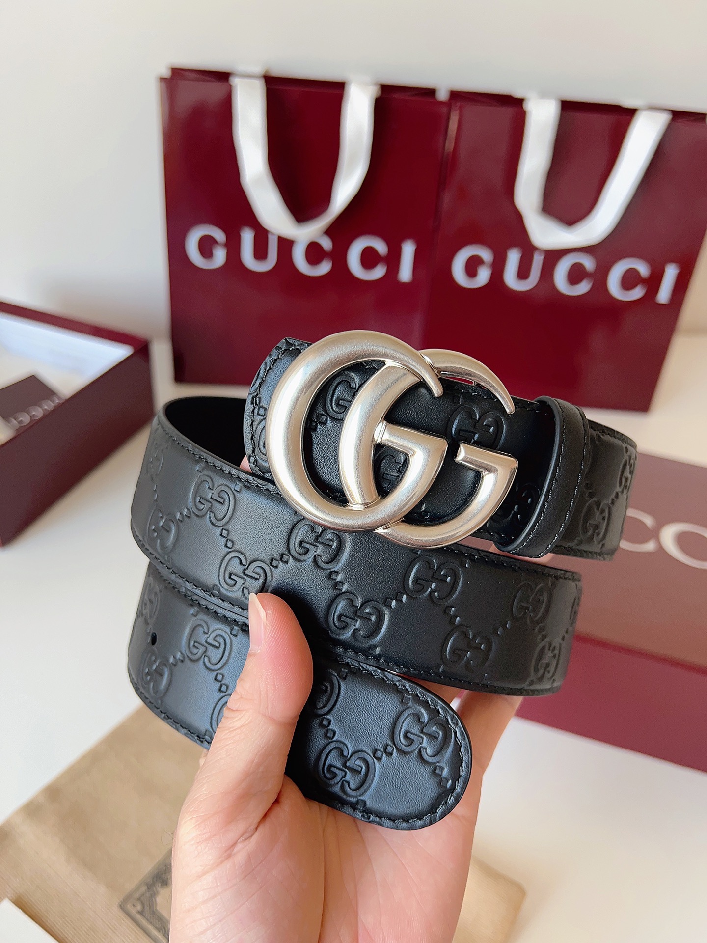 Gucci Male Basic Belt Cow Leather Black M
