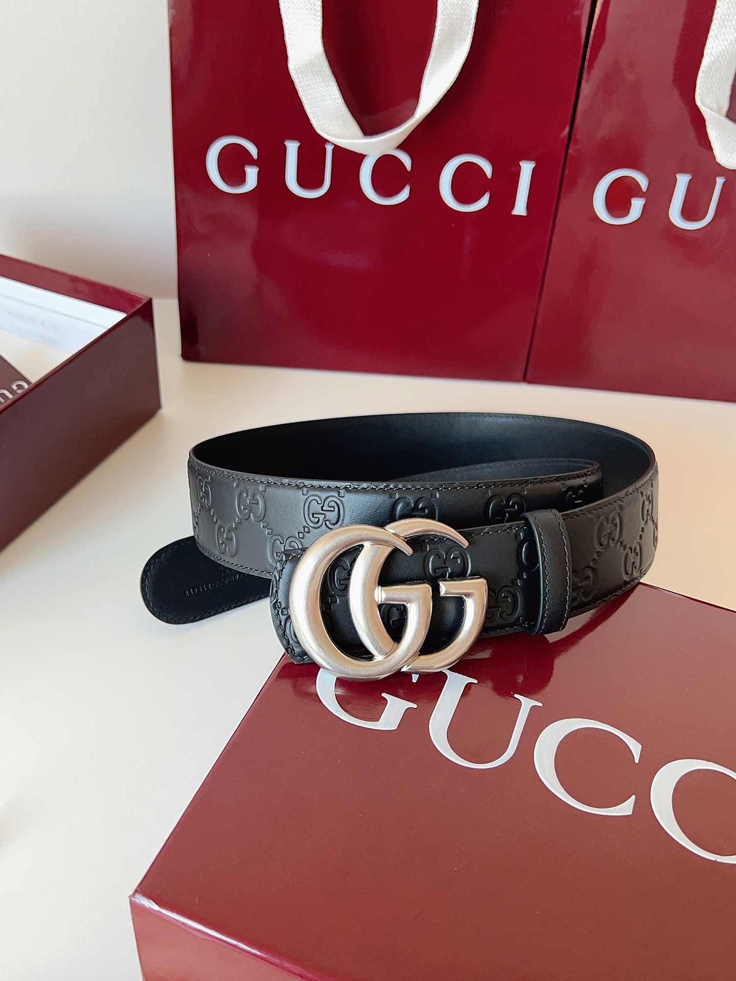 Gucci Male Basic Belt Cow Leather Black M