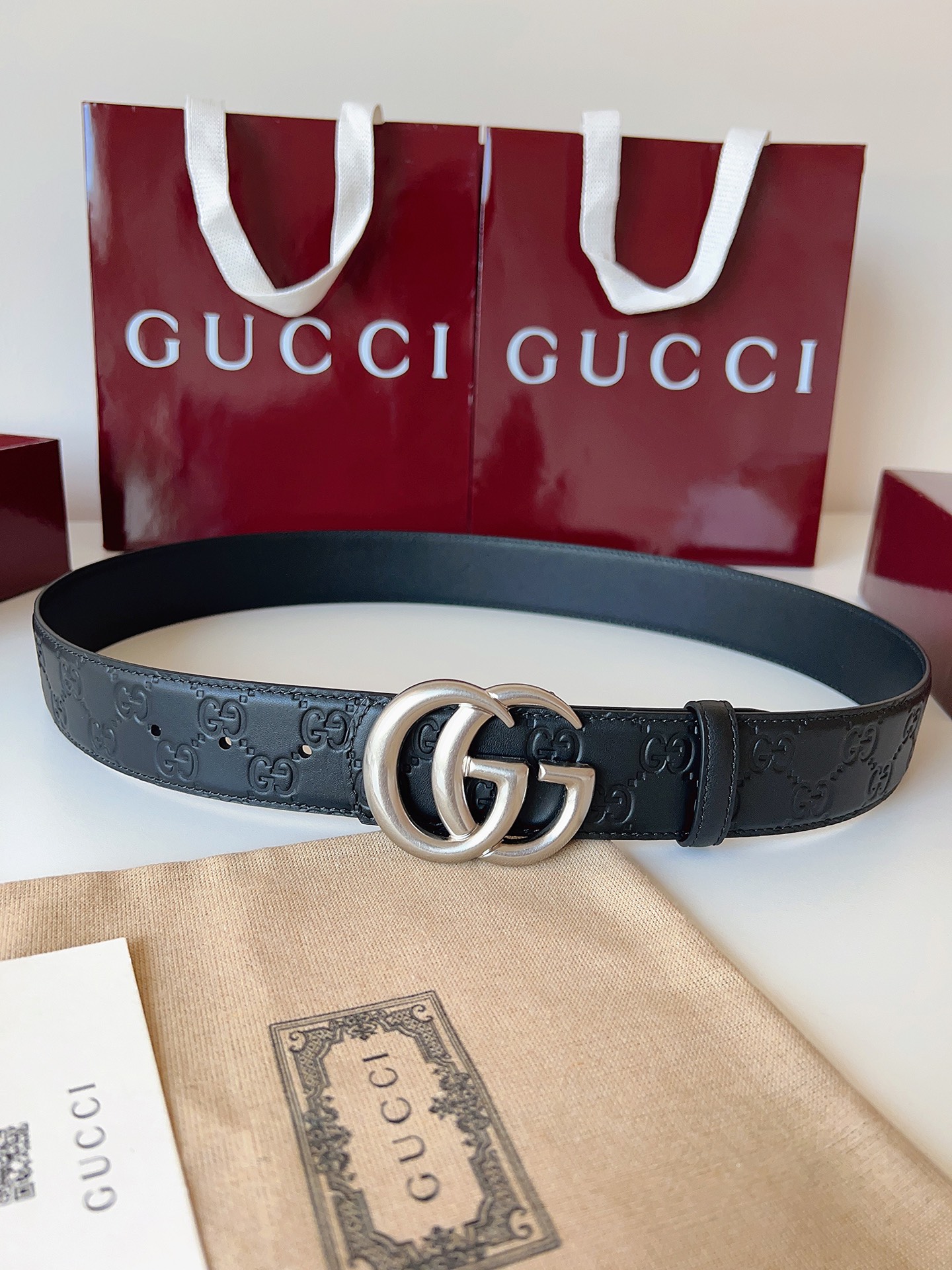 Gucci Male Basic Belt Cow Leather Black M