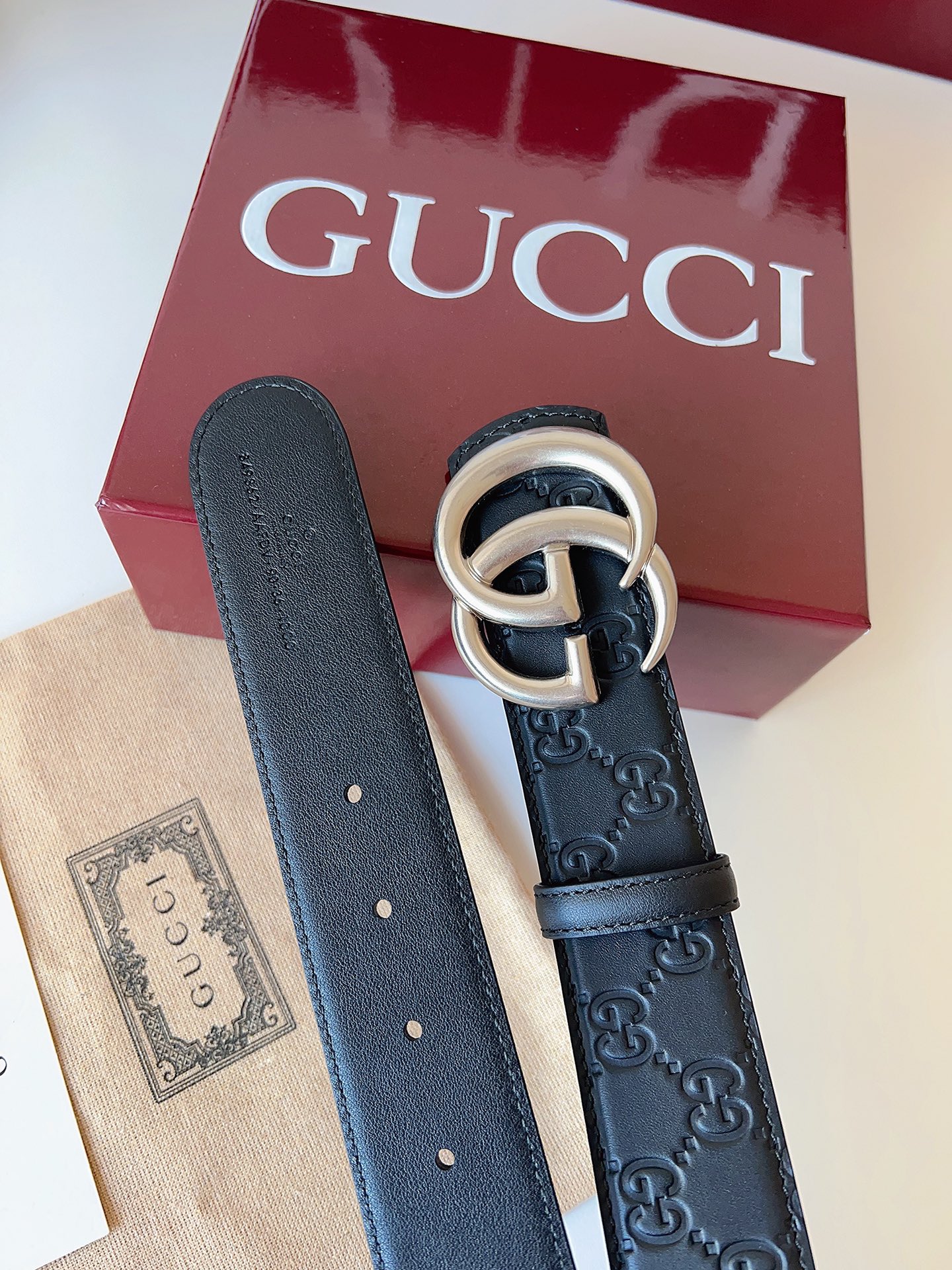 Gucci Male Basic Belt Cow Leather Black M