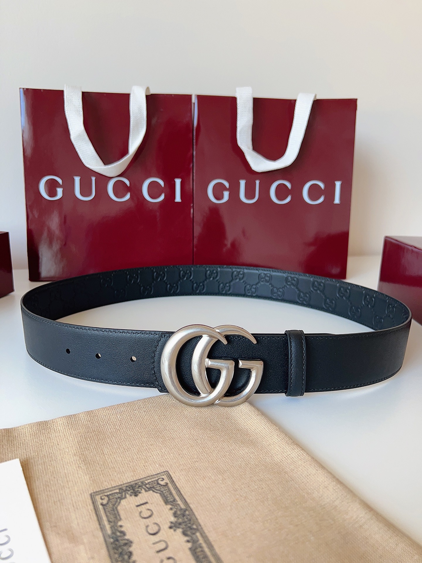Gucci Male Basic Belt Cow Leather Black M