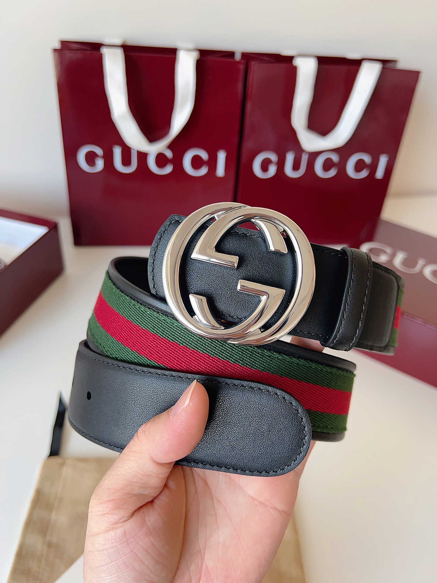 Gucci Male Basic Belt Canvas Black M