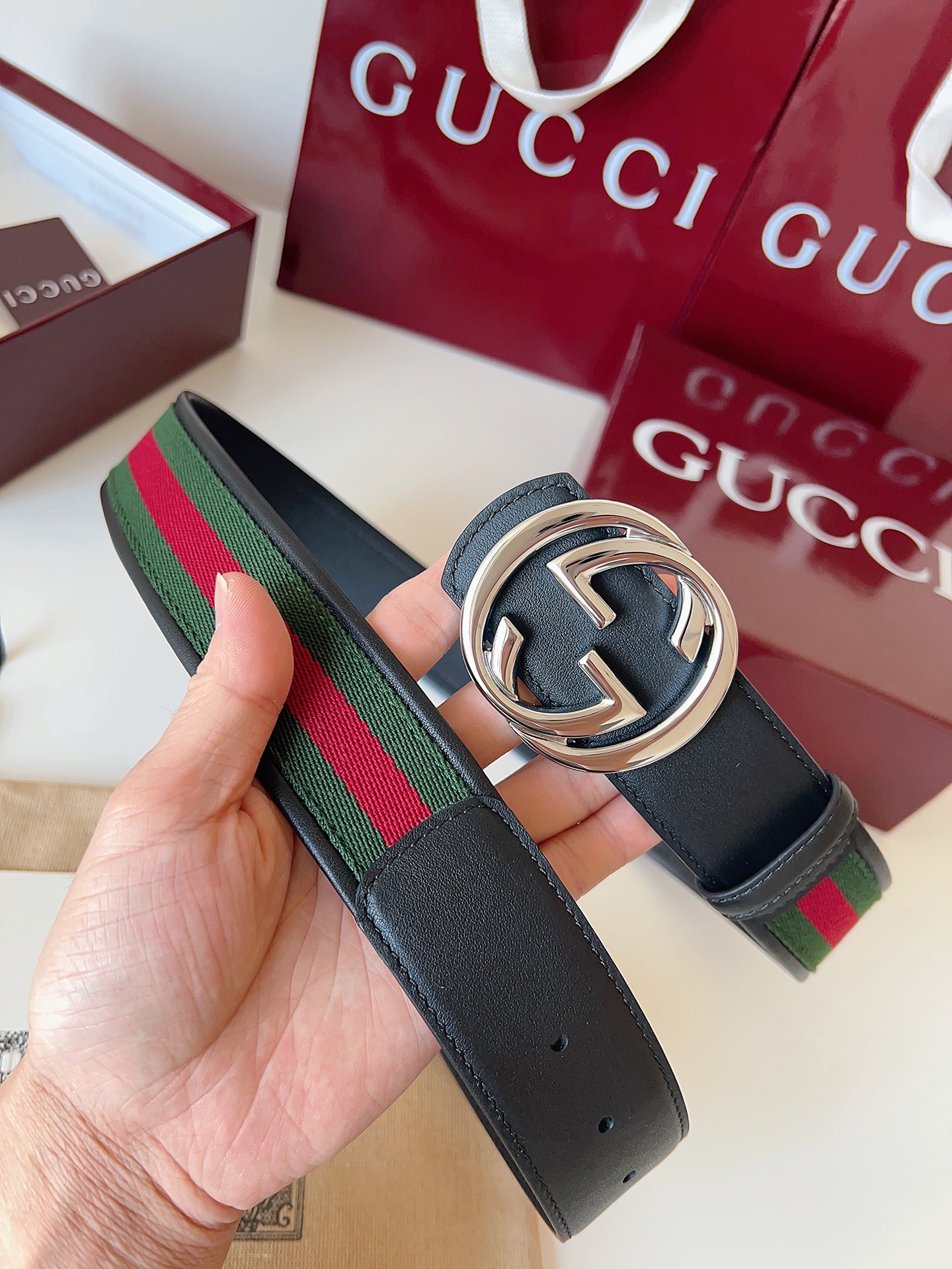 Gucci Male Basic Belt Canvas Black M