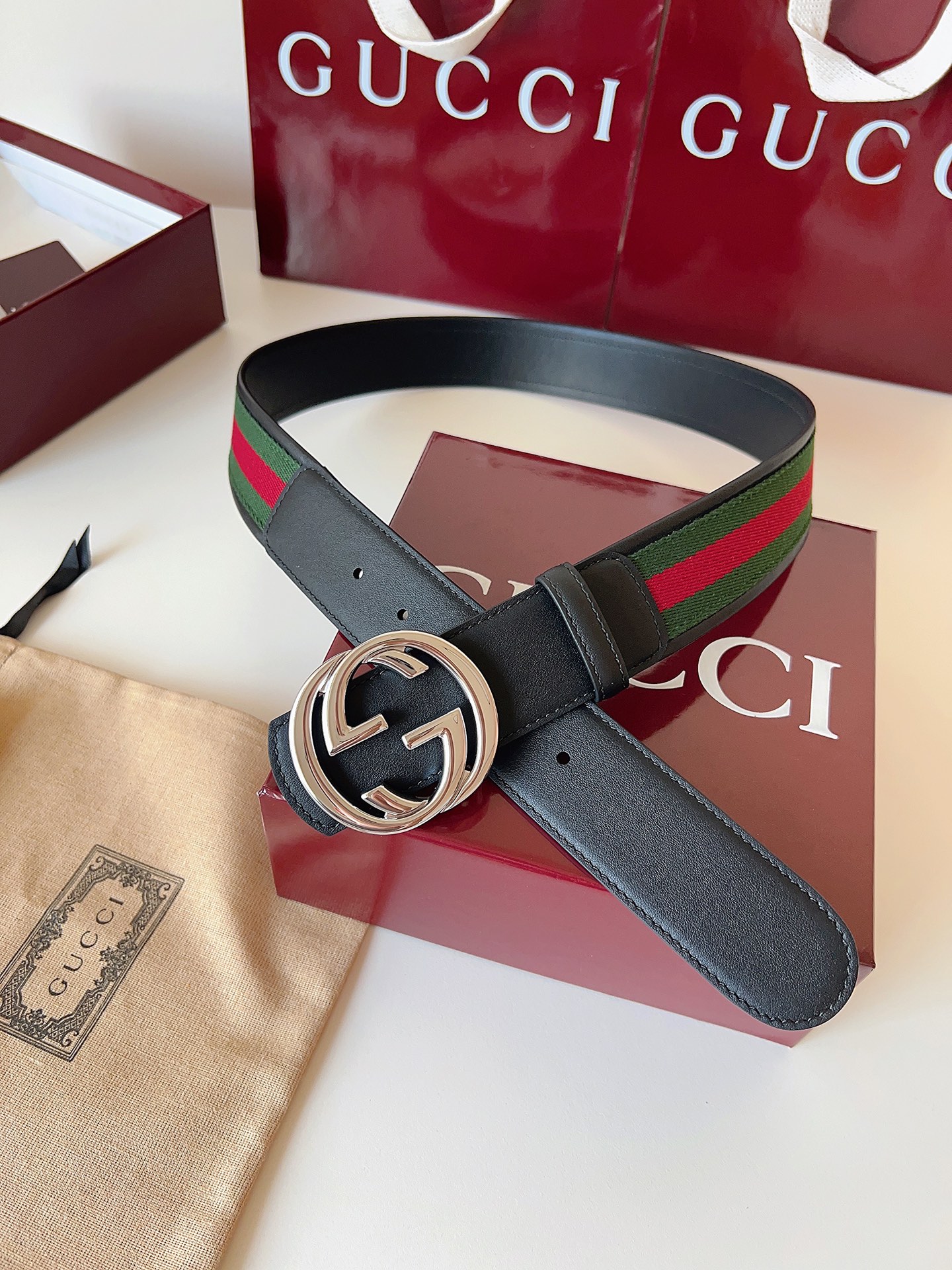 Gucci Male Basic Belt Canvas Black M