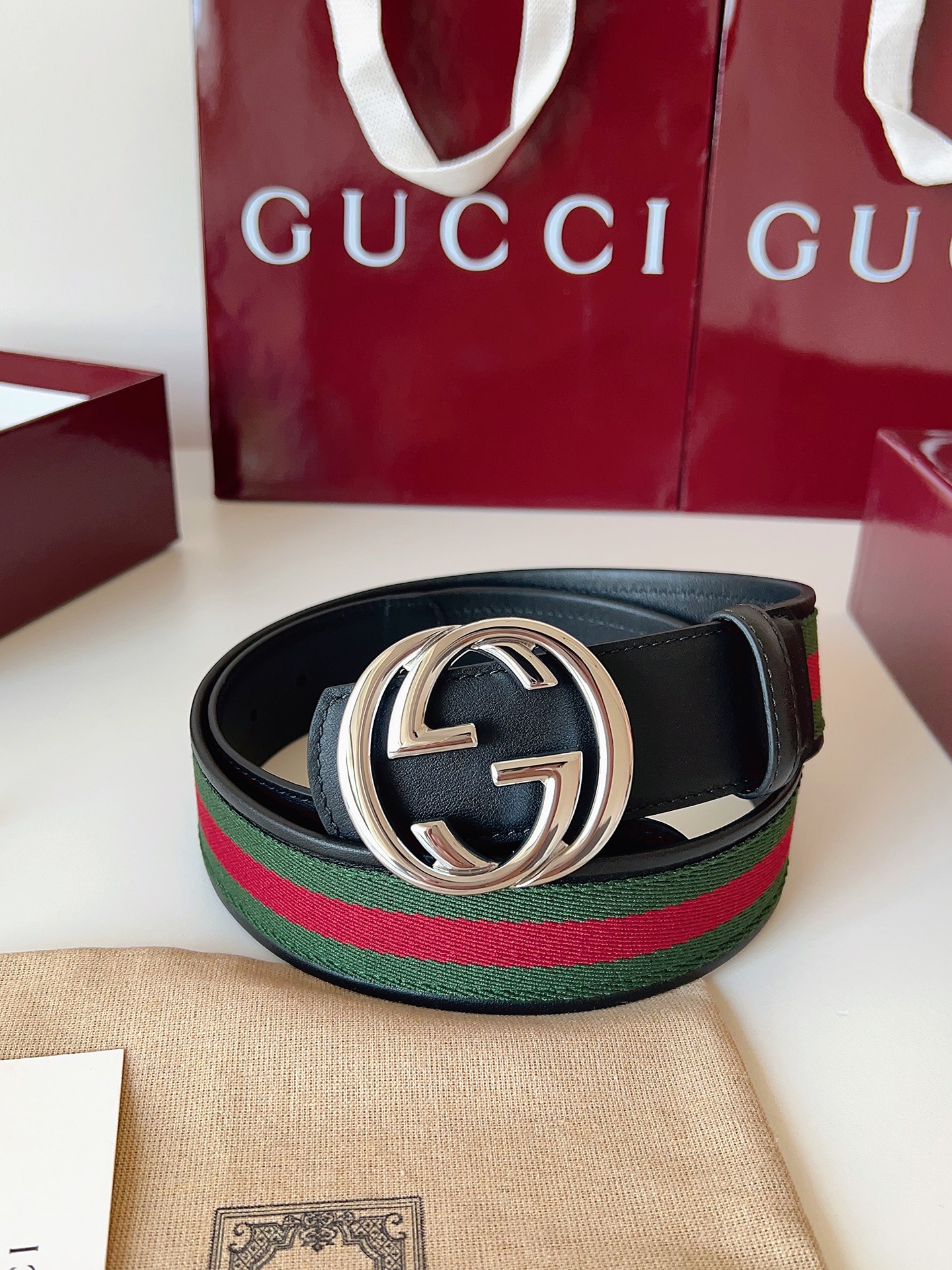 Gucci Male Basic Belt Canvas Black M