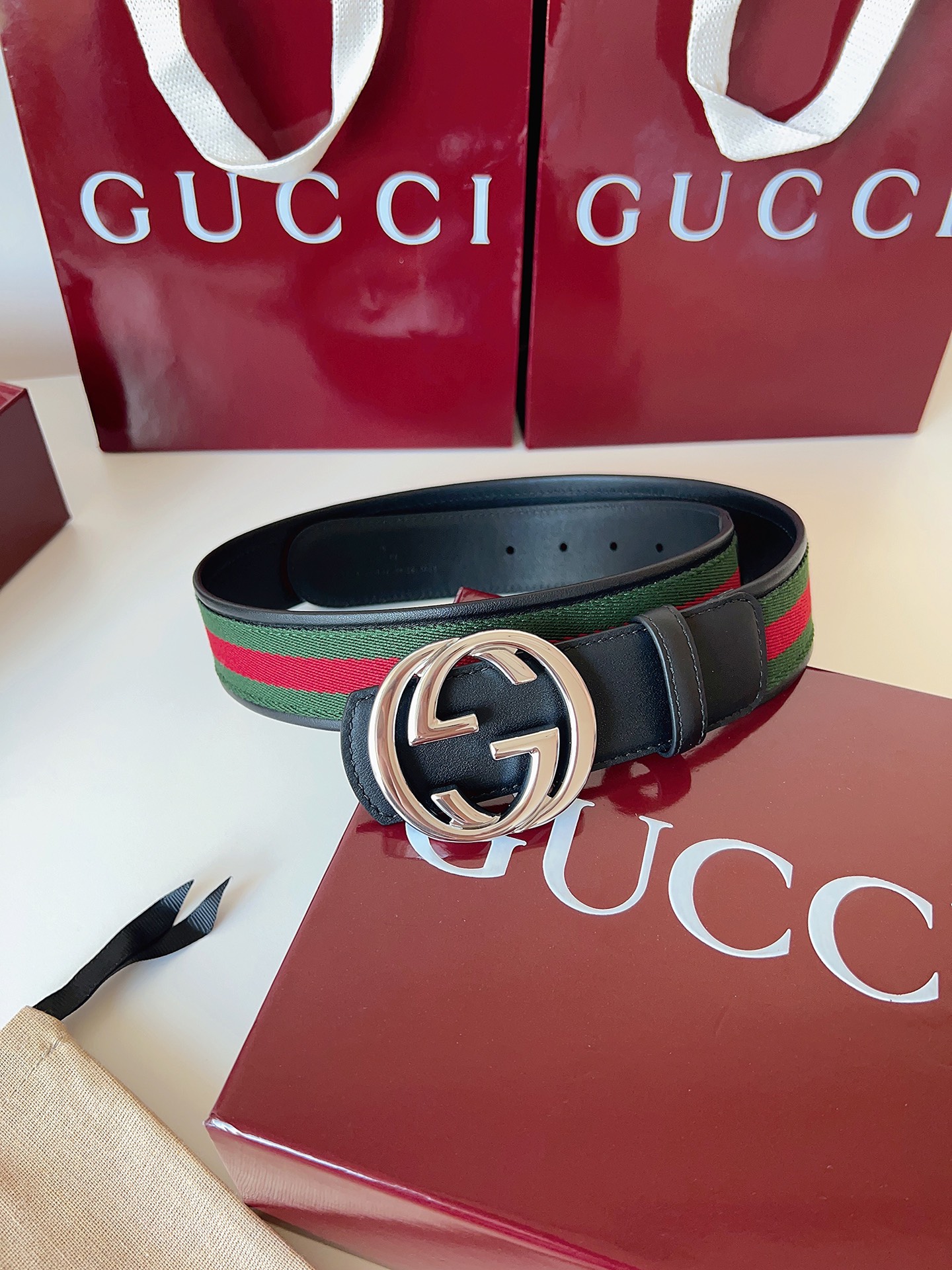 Gucci Male Basic Belt Canvas Black M